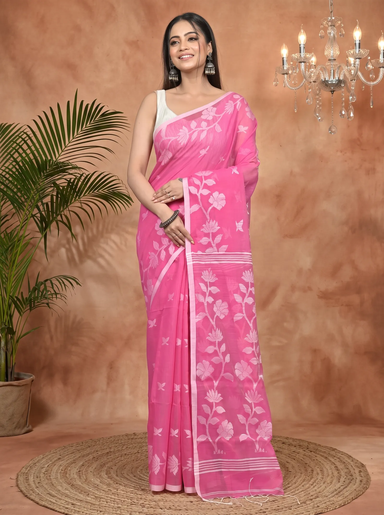DipDiya Cotton Blend Purple Parlon Timeless Elegance Handloom Sarees
