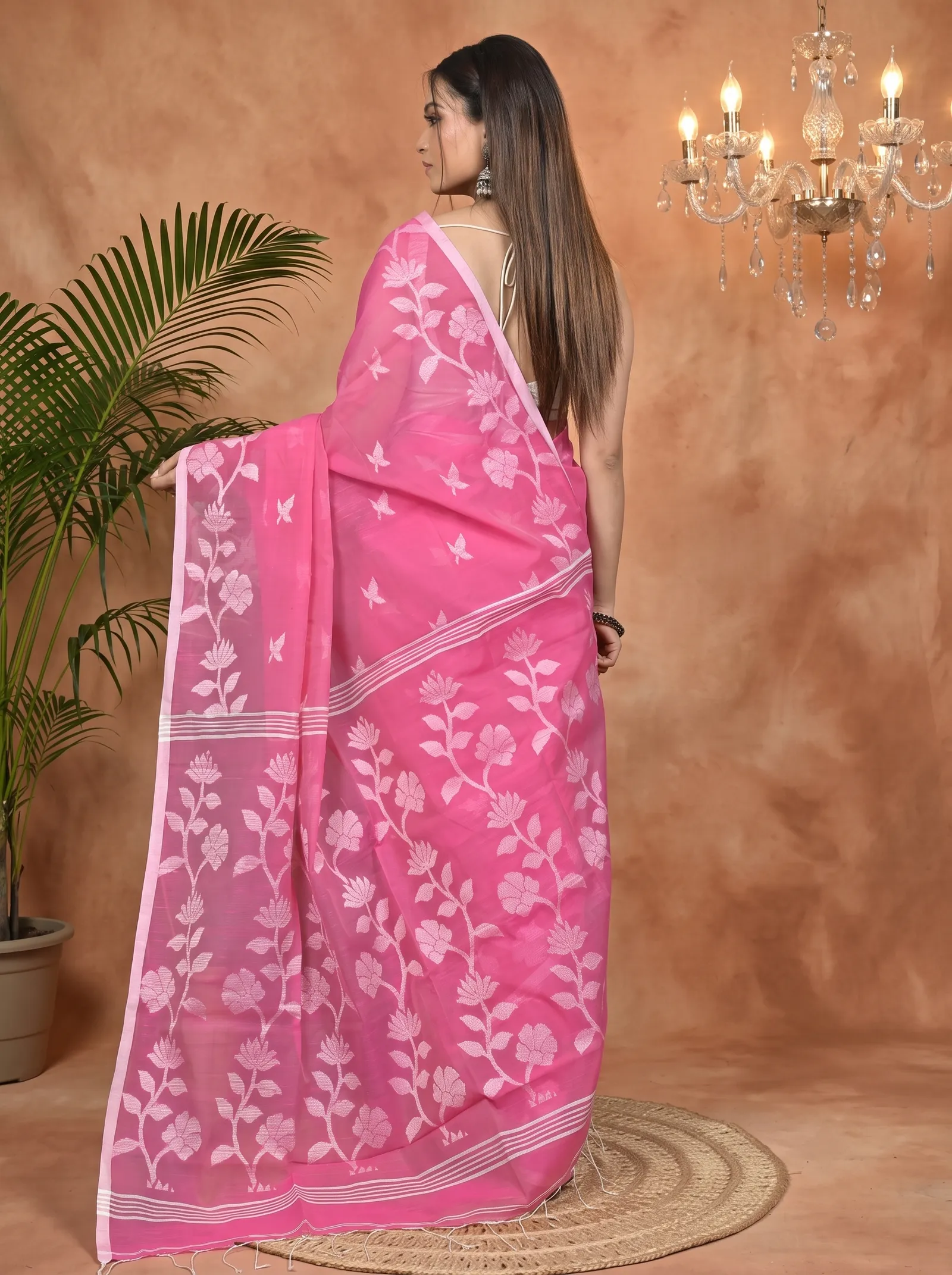 DipDiya Cotton Blend Purple Parlon Timeless Elegance Handloom Sarees