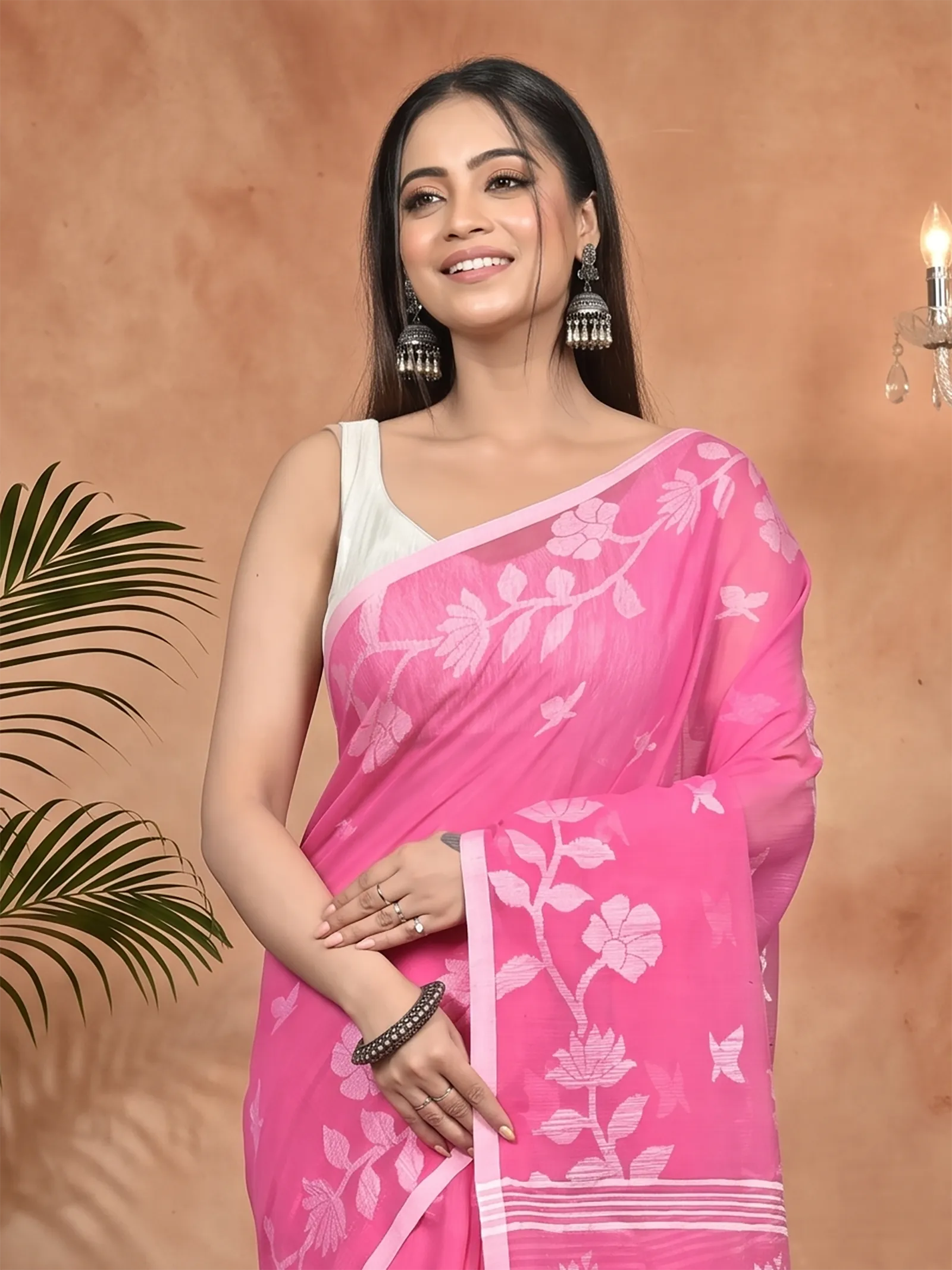 DipDiya Cotton Blend Purple Parlon Timeless Elegance Handloom Sarees
