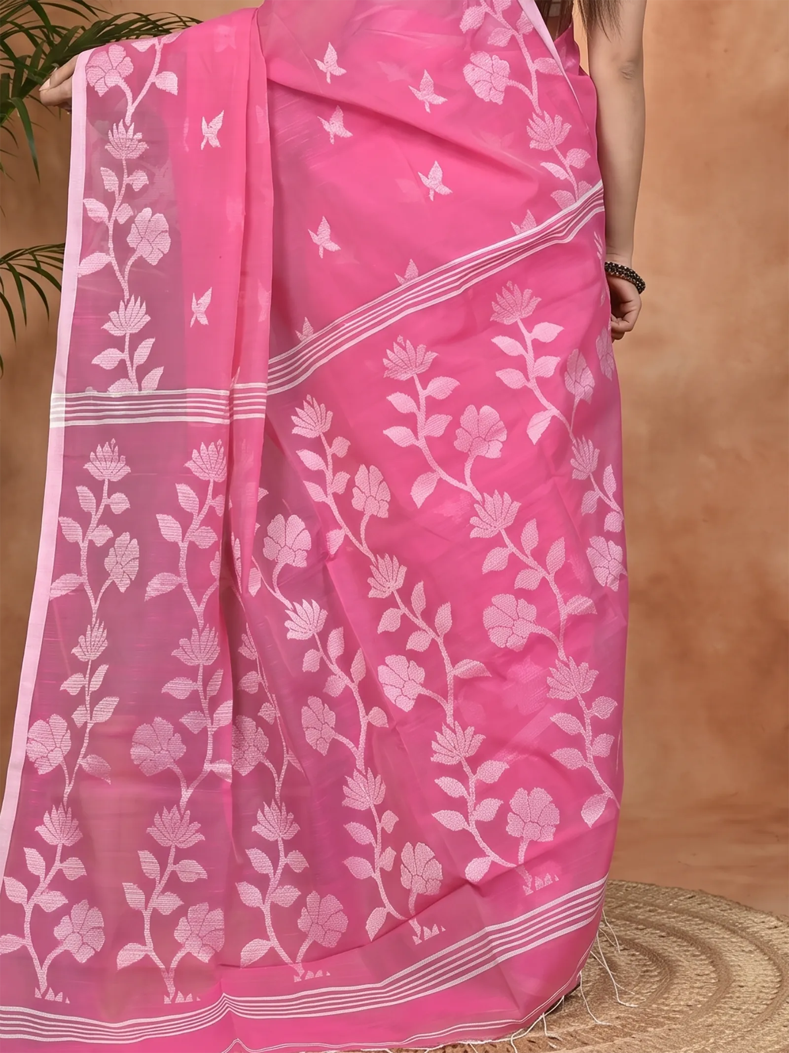 DipDiya Cotton Blend Purple Parlon Timeless Elegance Handloom Sarees