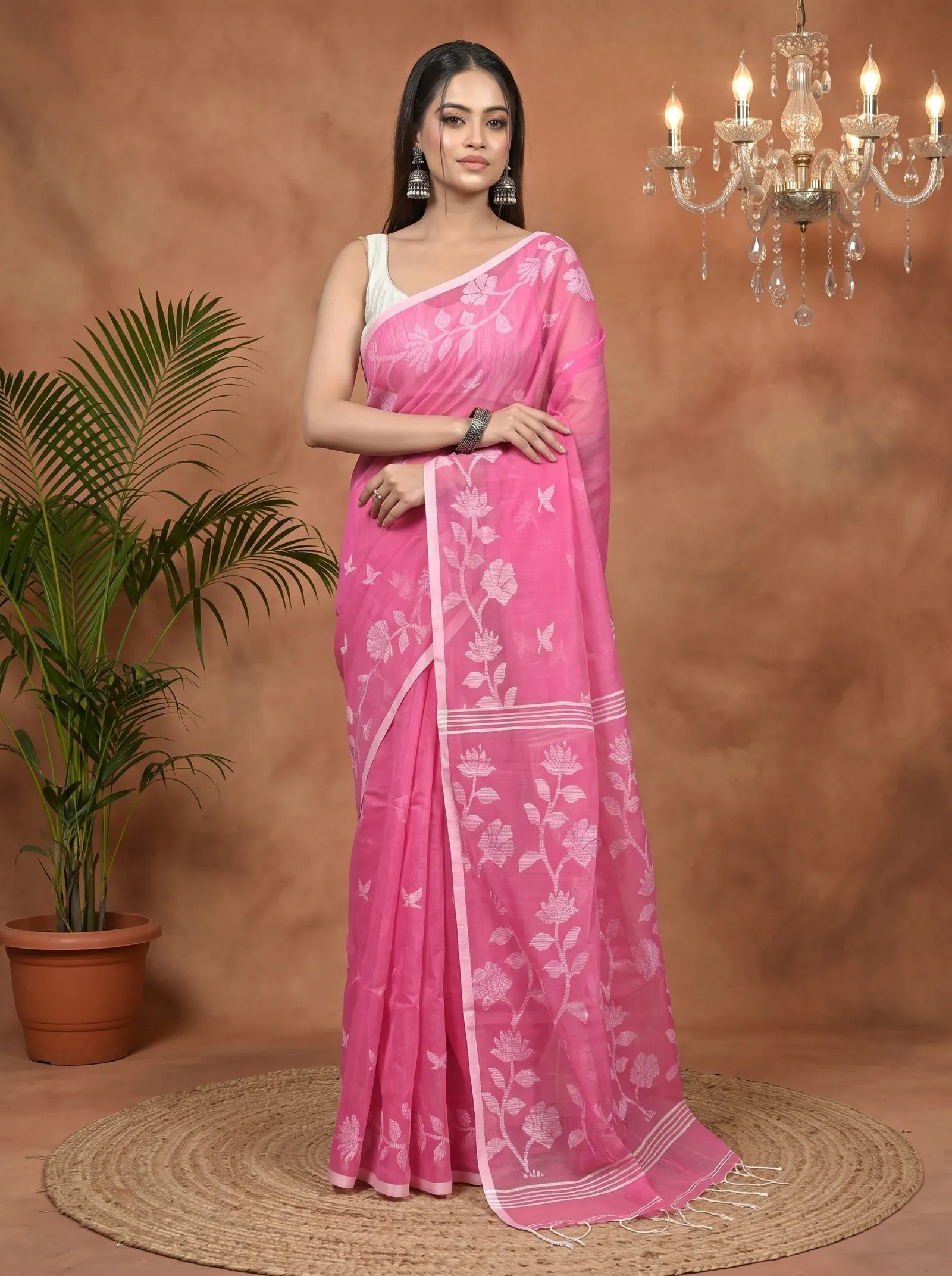 DipDiya Cotton Blend Purple Parlon Timeless Elegance Handloom Sarees