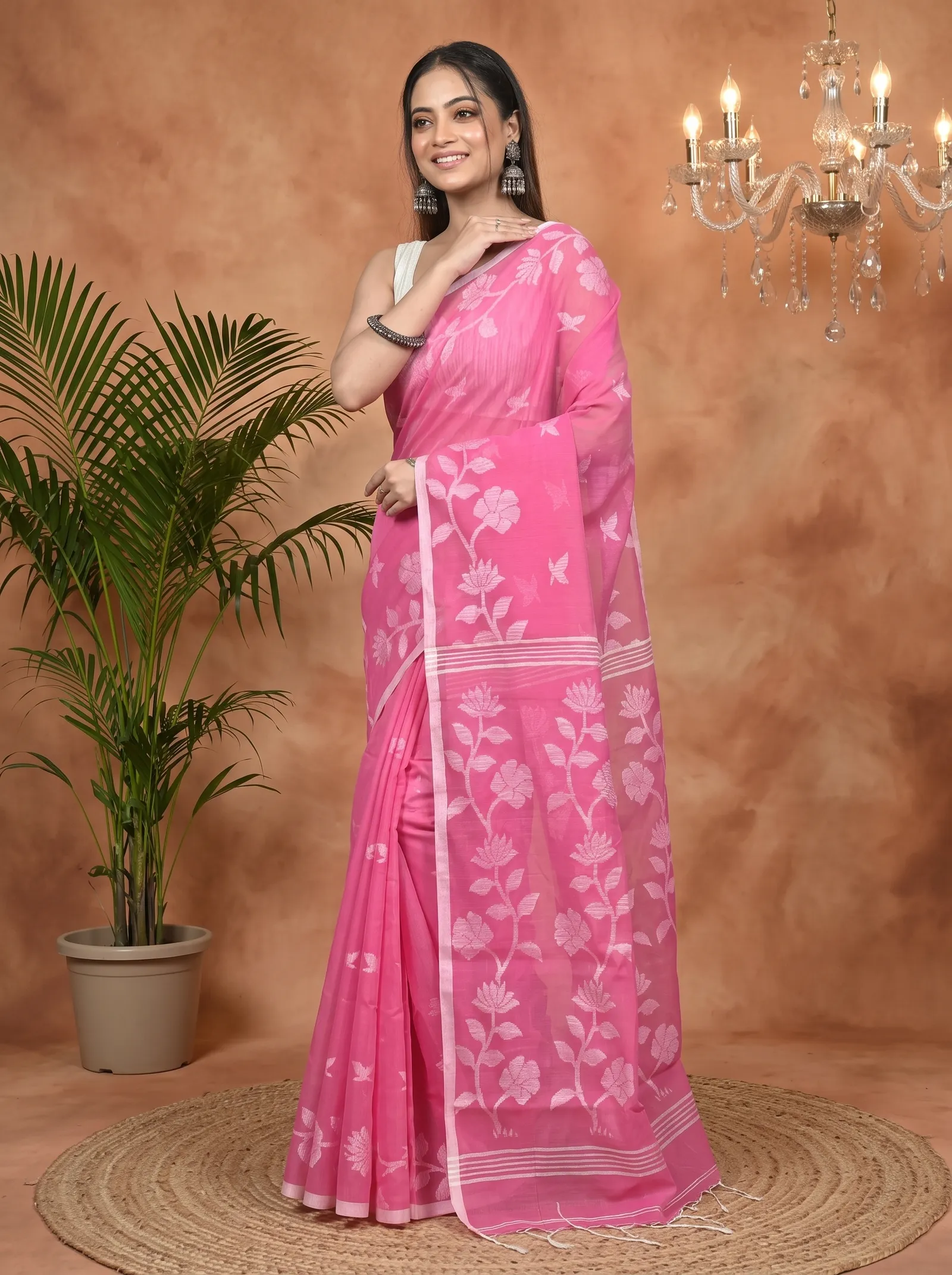 DipDiya Cotton Blend Purple Parlon Timeless Elegance Handloom Sarees