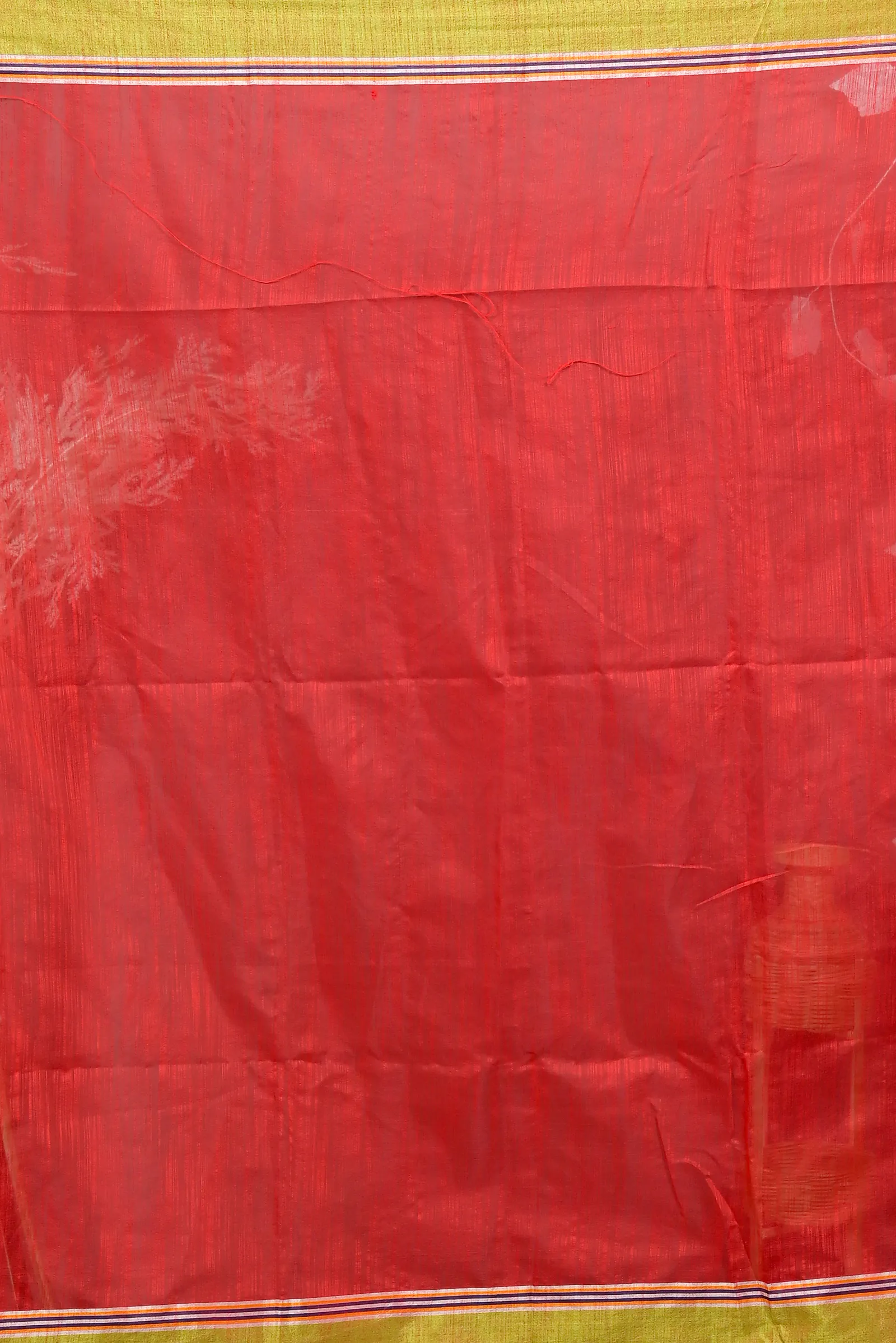 DipDiya Cotton Blend Red Green Deepsi Handcrafted Elegance Hand Painted Sarees
