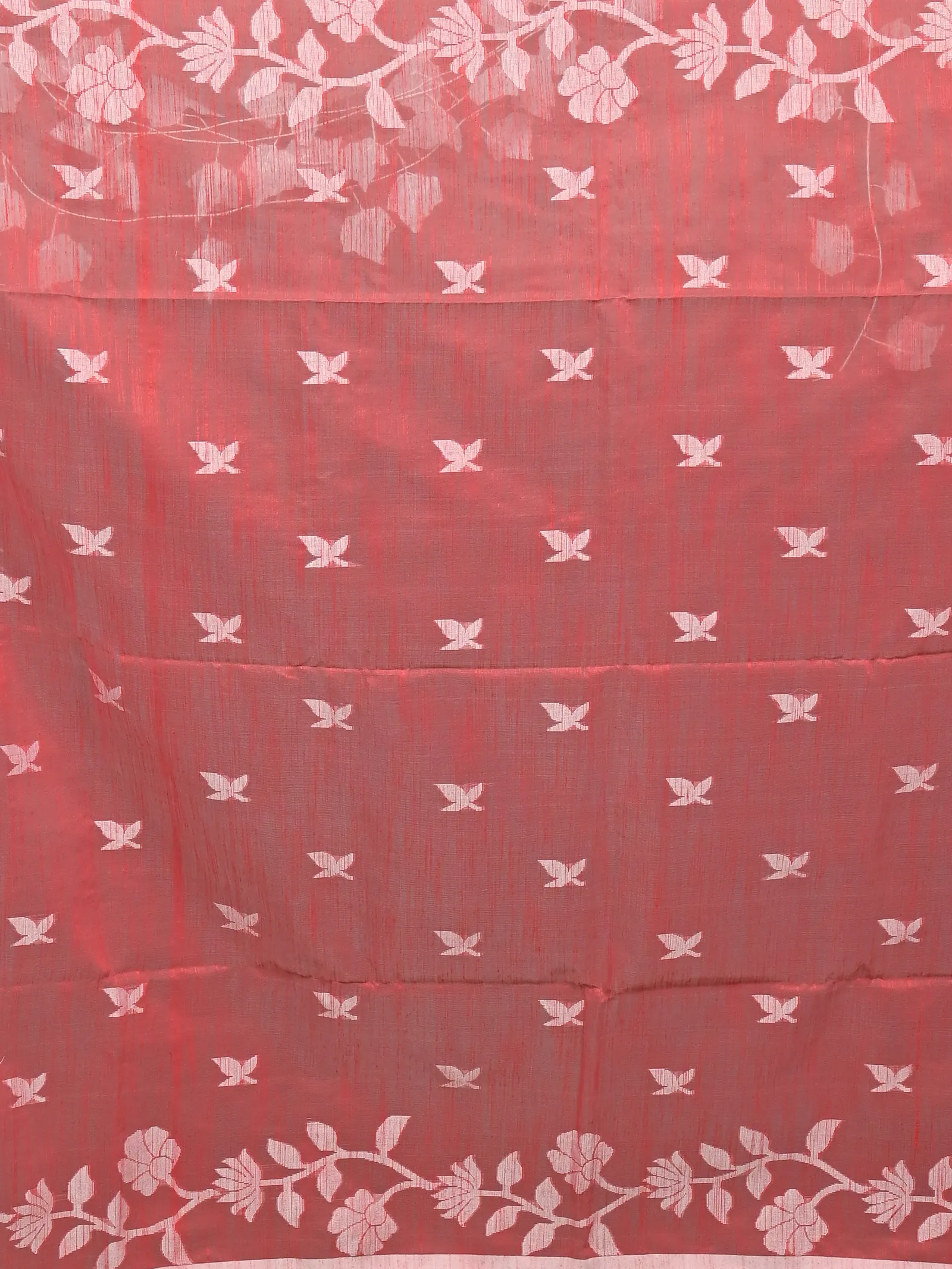 DipDiya Cotton Blend Red Parlon The Bengali Classic Handloom Sarees
