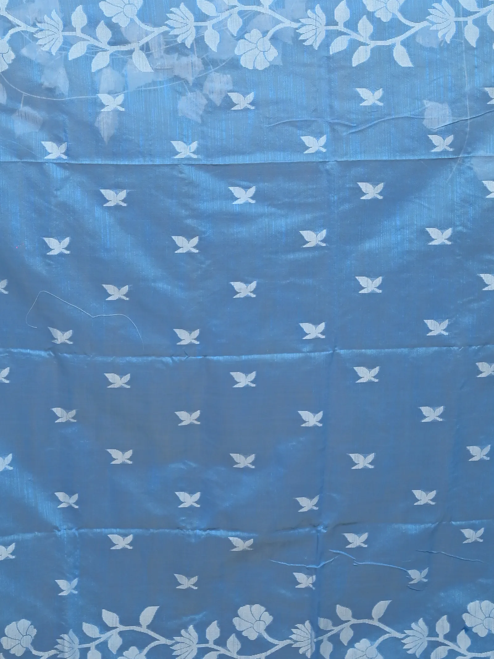 DipDiya Cotton Blend Sky Blue Parlon Threads of Tradition Handloom Sarees