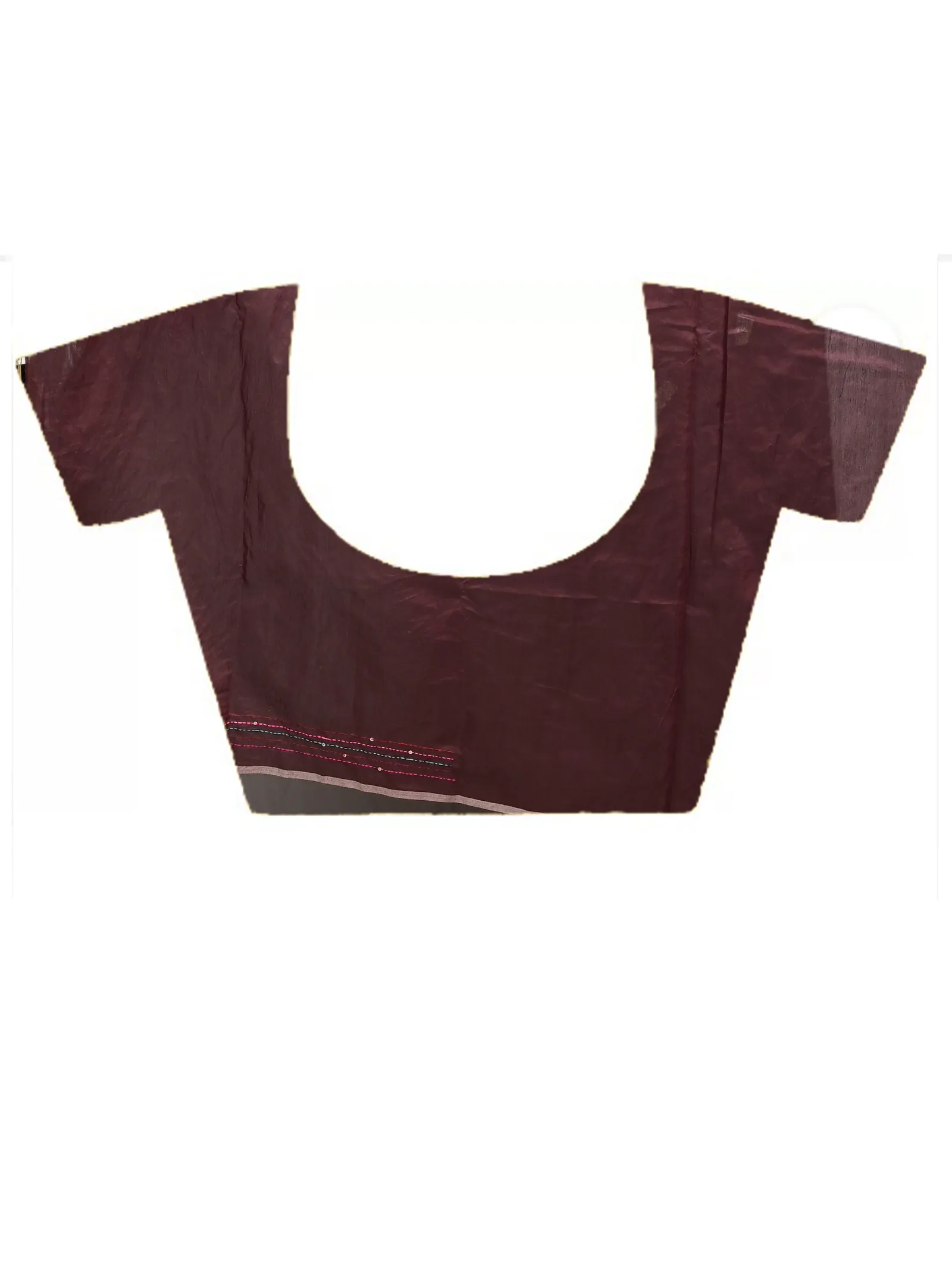 DipDiya Cotton Blend  Traditional Bengali Maroon Artisan Crafted Soubun Kathan Saree
