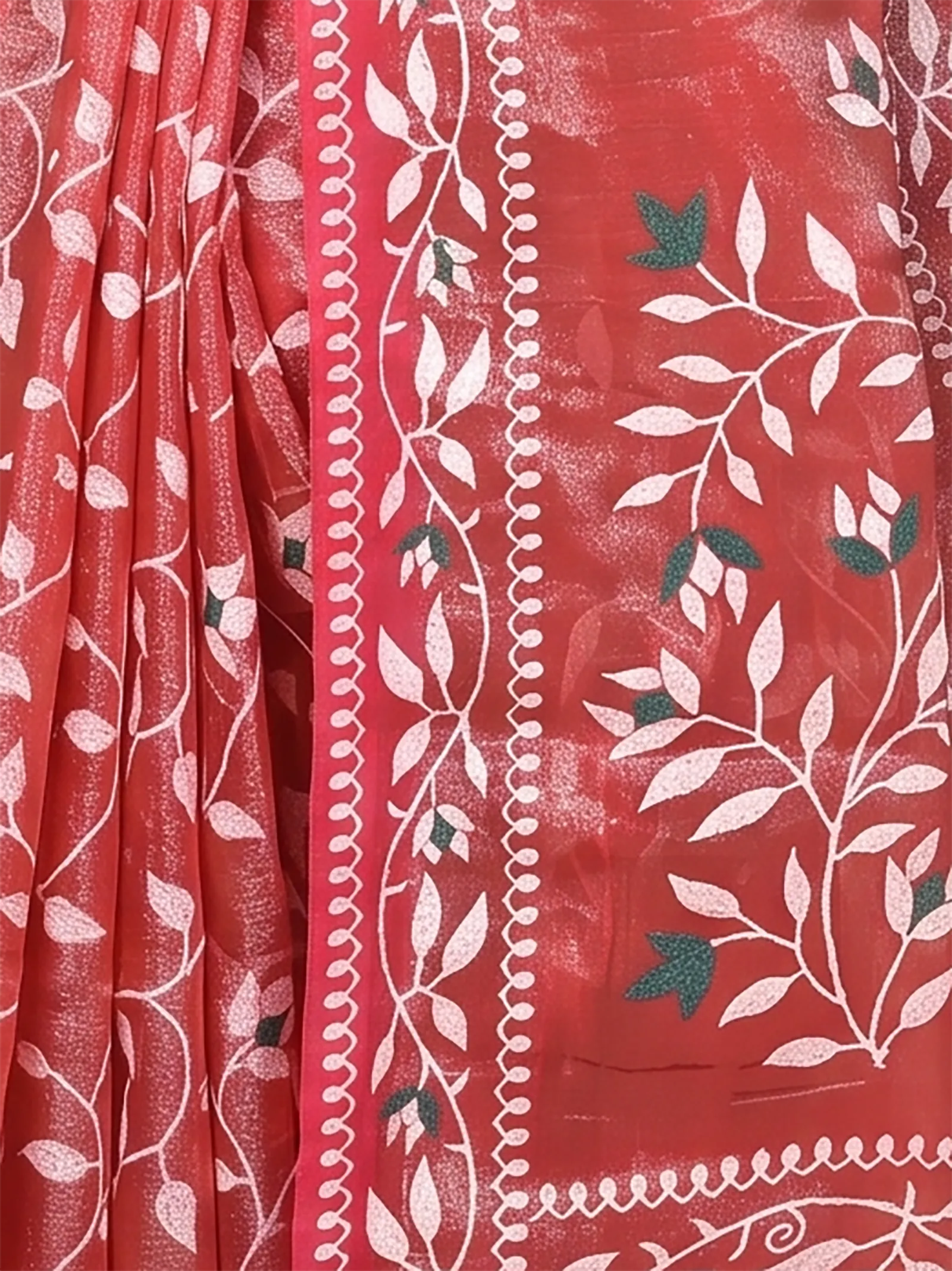 DipDiya Cotton Blend  Traditional Bengali Red Artisan Crafted Parbun Handloom Saree