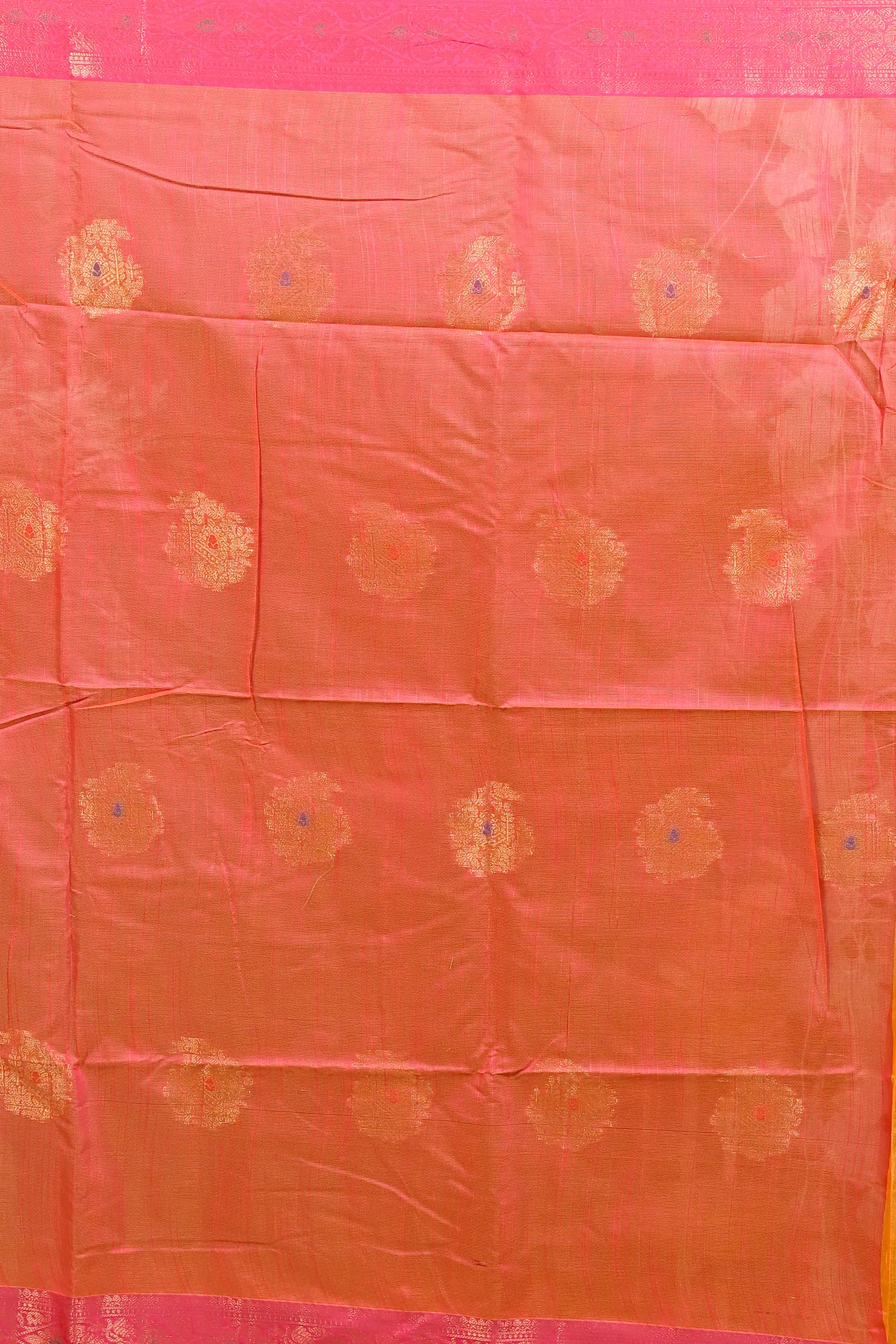 DipDiya Cotton Blend Yellow Pink Daymin Artisan Crafted Handloom Sarees