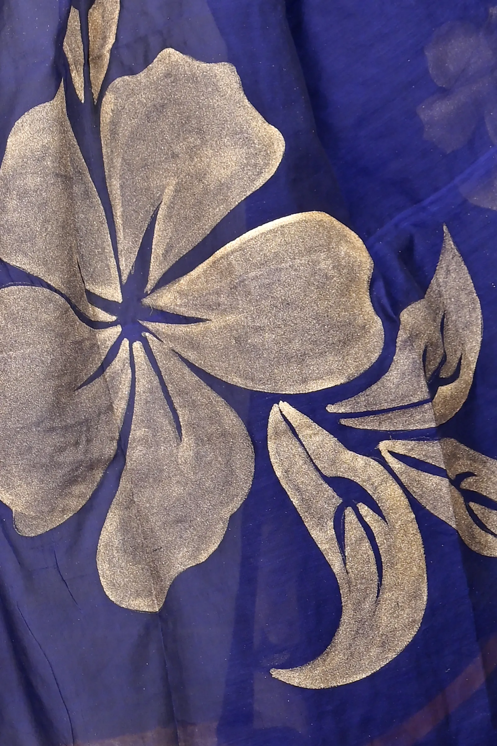 DipDiya Cotton Blended Blue Soura Elegant by Tradition Printed Handloom Sarees