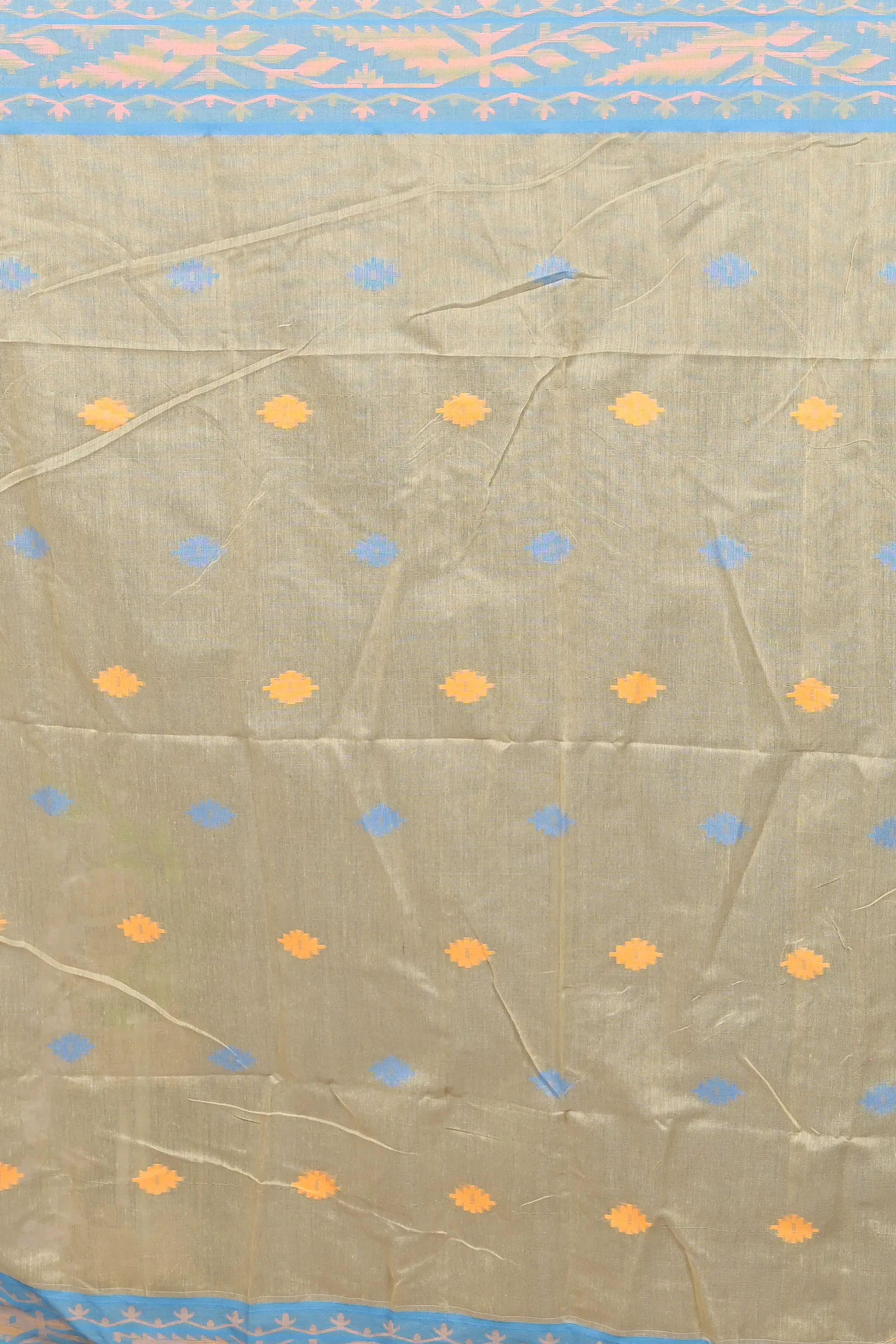 DipDiya Cotton Blended Brown Blue Parul Elegant by Tradition Handloom Sarees