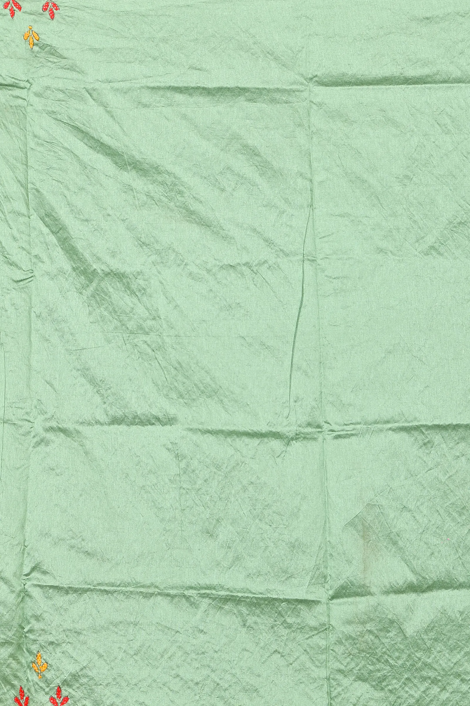 DipDiya Cotton Blended Emerald Green Soumika Effortless Tradition Kantha Stitch Sarees