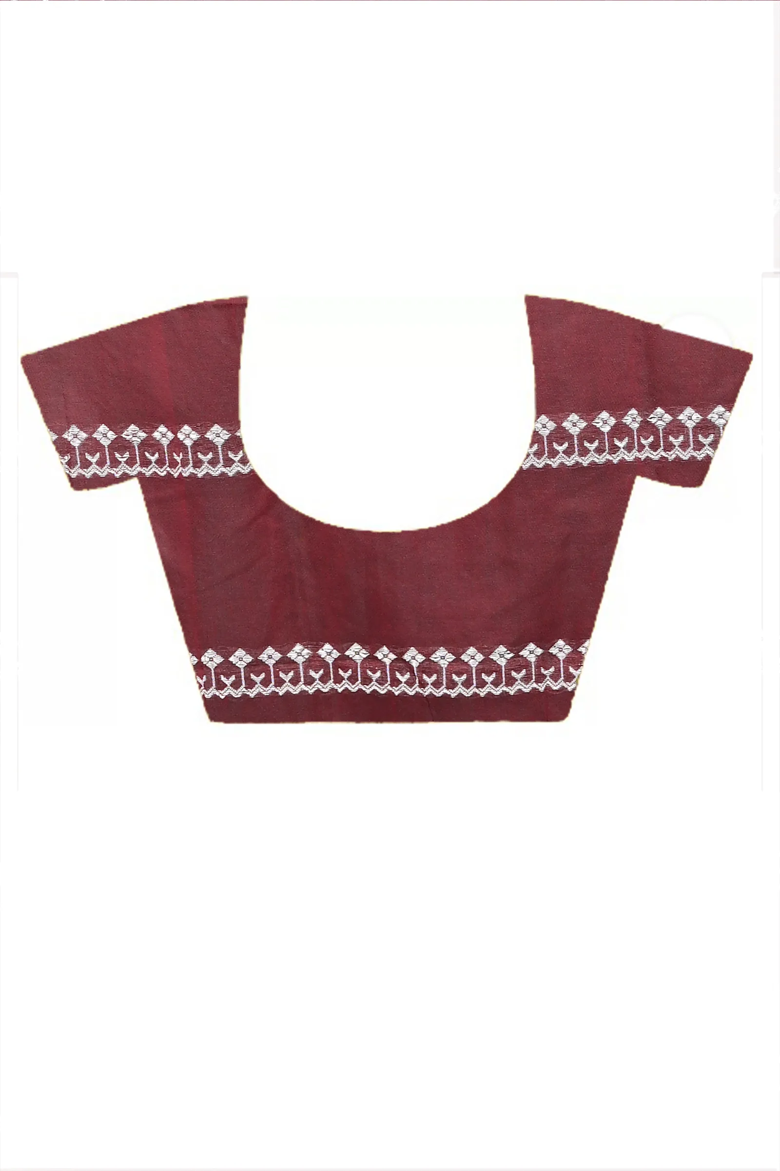 DipDiya Cotton Blended Maroon Pareta Effortless Tradition Handloom Sarees