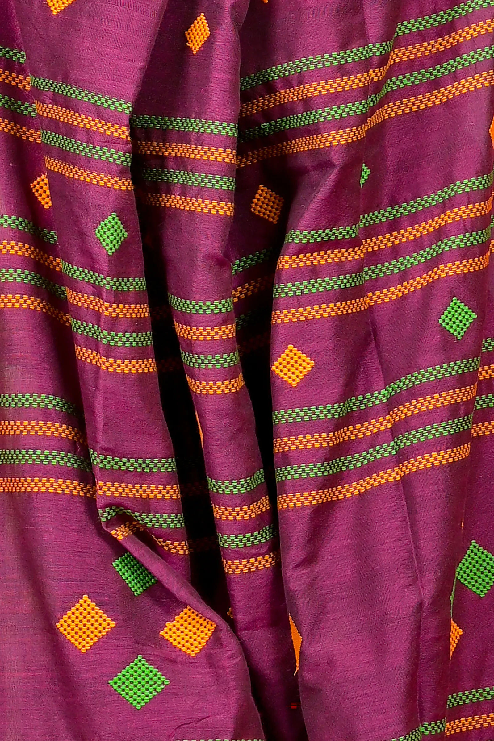 DipDiya Cotton Blended Purple Parnika Handloom Heritage Handloom Sarees