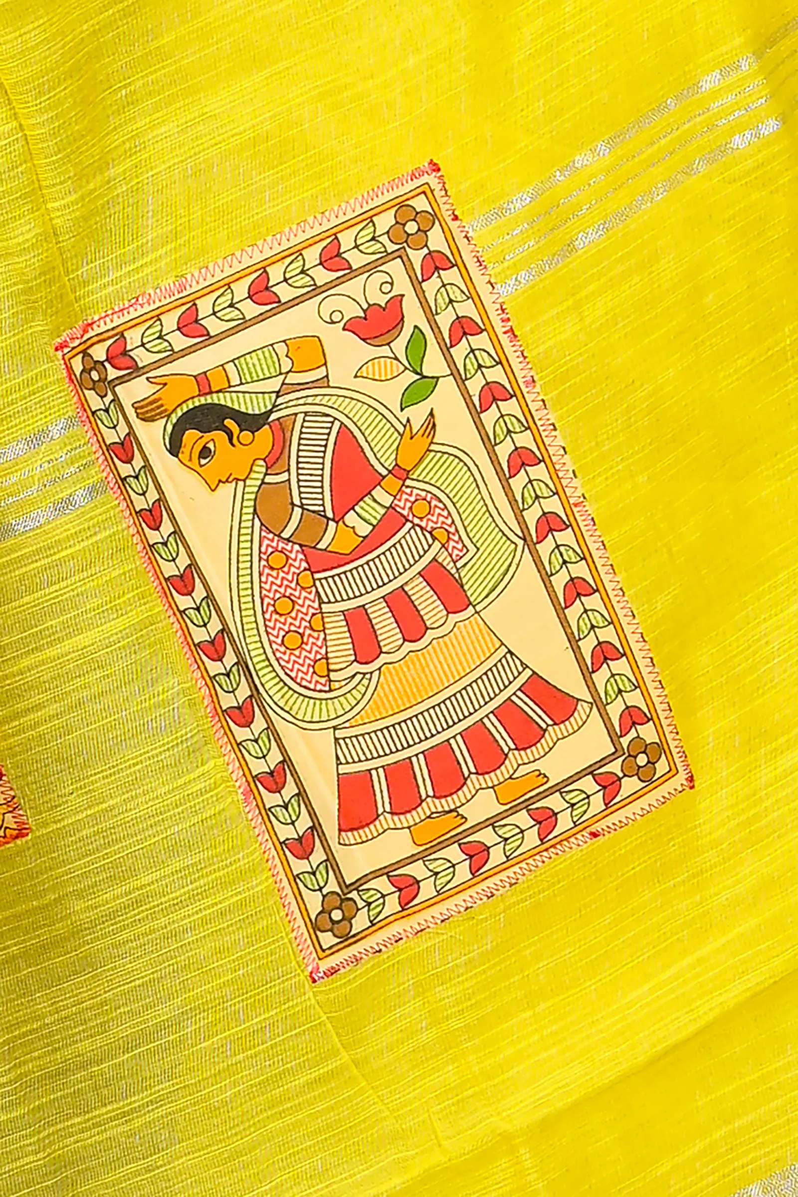DipDiya Cotton Blended Yellow Parija Loom to Love Applique Sarees