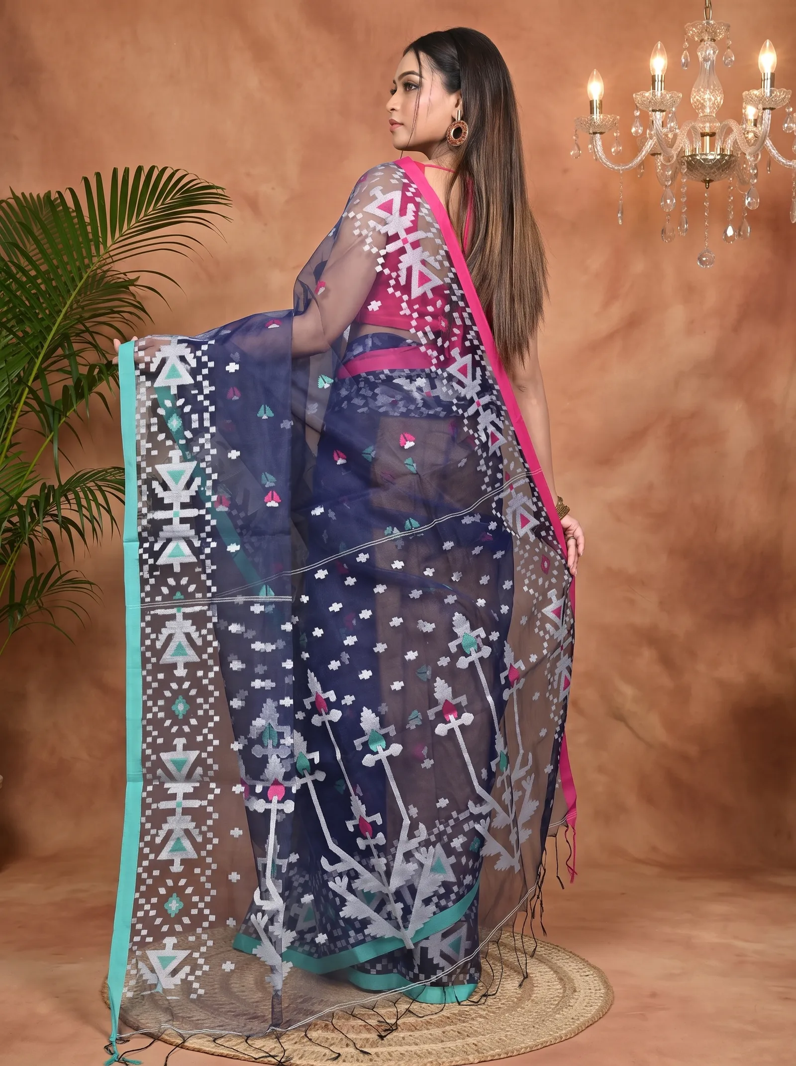 DipDiya Cotton Blue Nopvi Classic Grace Muslin sarees
