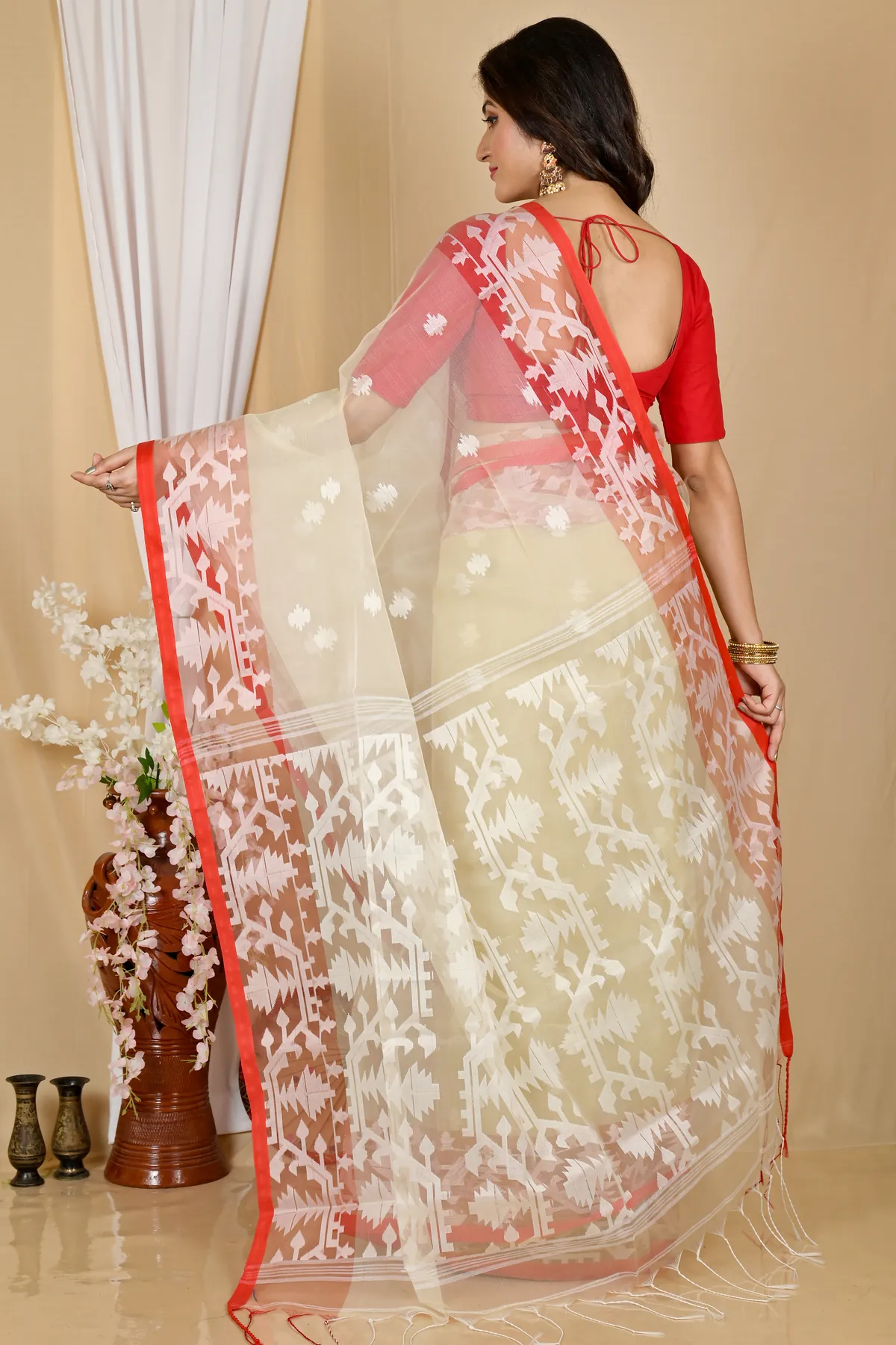DipDiya Cotton Cream Monimal Effortless Tradition Muslin sarees