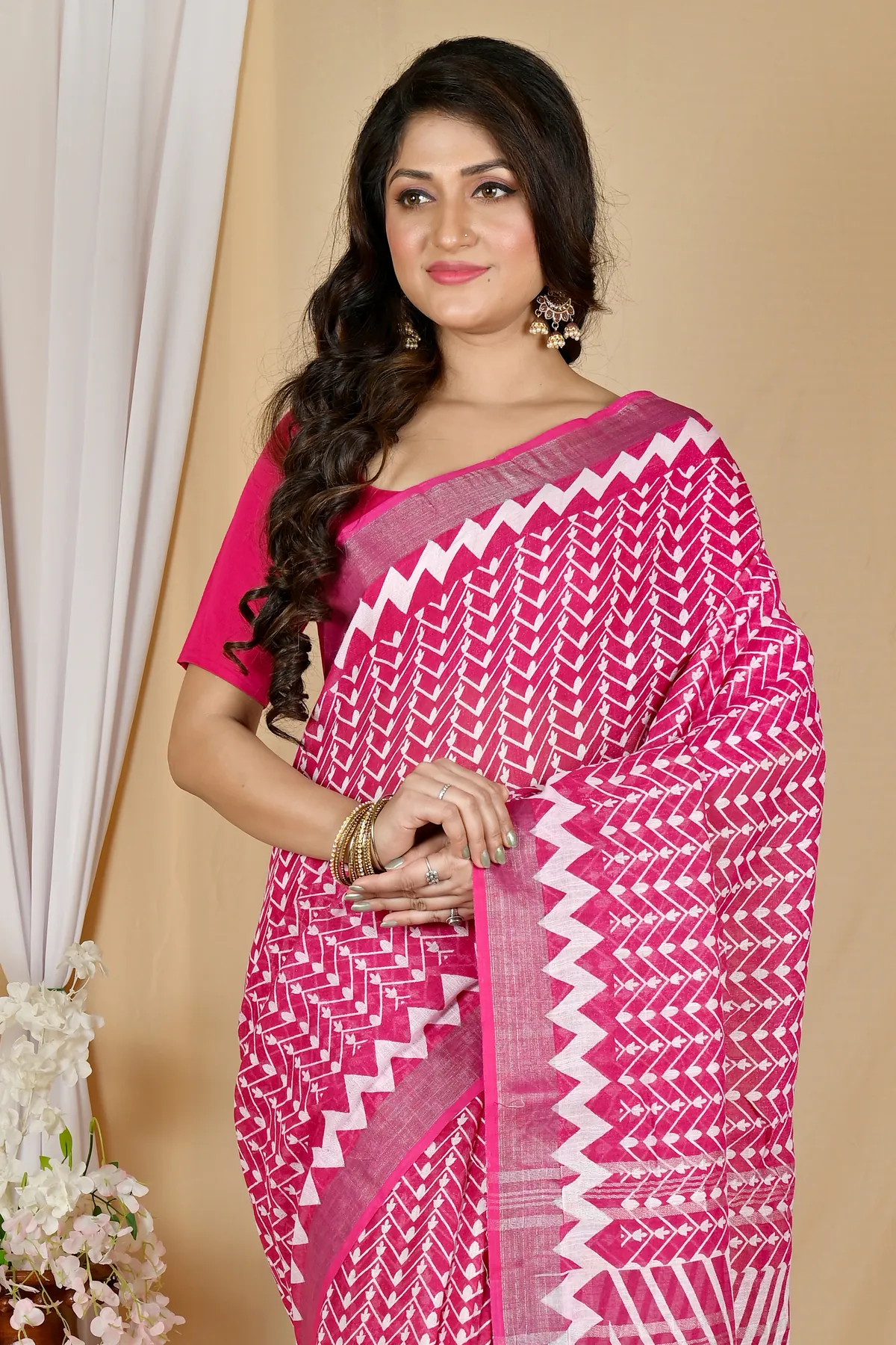 DipDiya Cotton Light Purple Sebai Bengal’s Legacy Batik Print Sarees