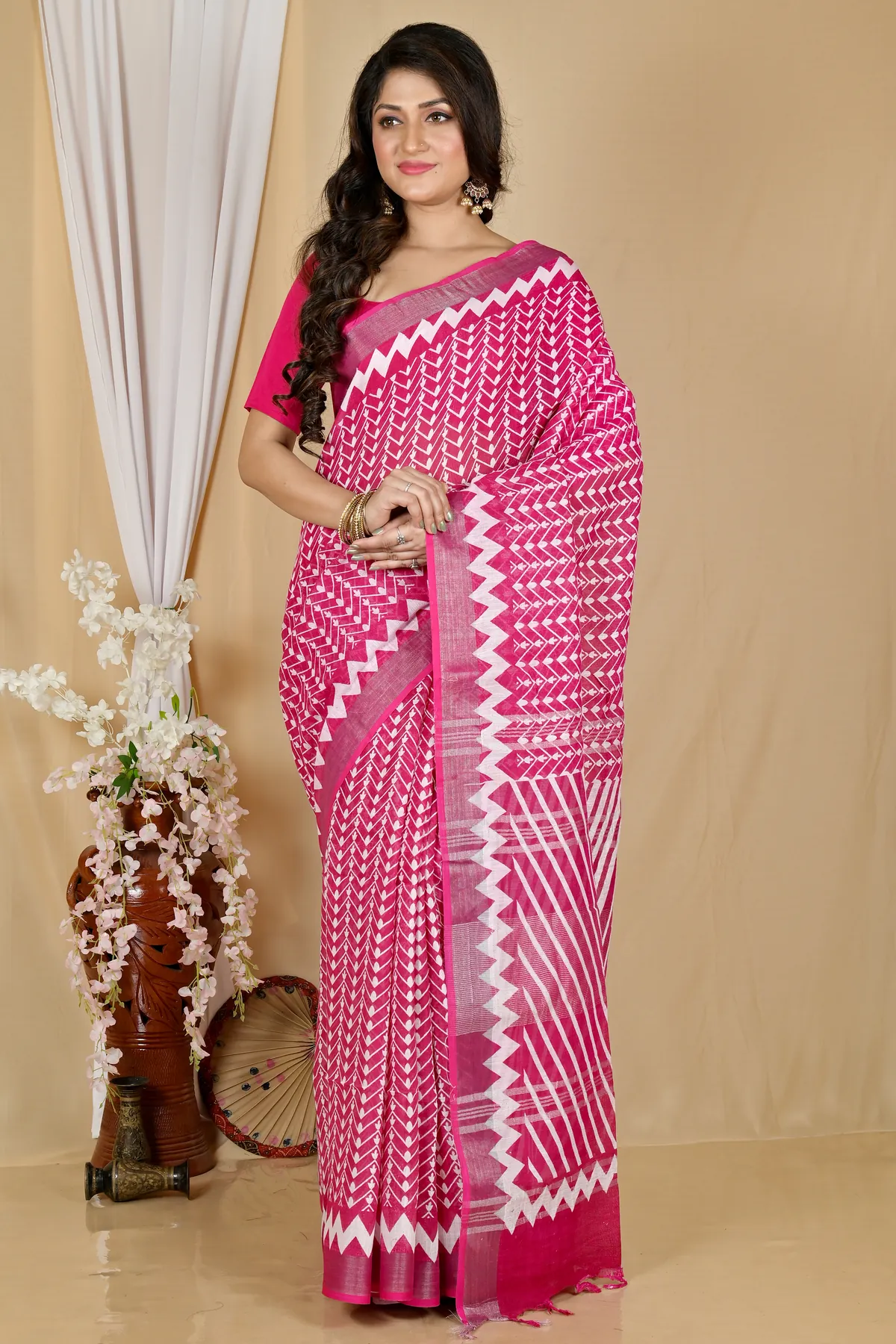 DipDiya Cotton Light Purple Sebai Bengal’s Legacy Batik Print Sarees