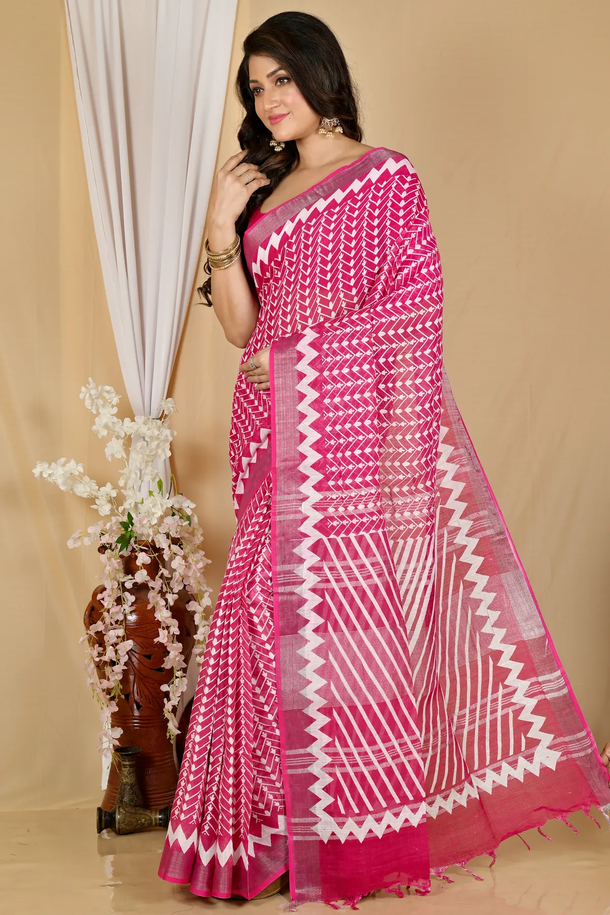 DipDiya Cotton Light Purple Sebai Bengal’s Legacy Batik Print Sarees