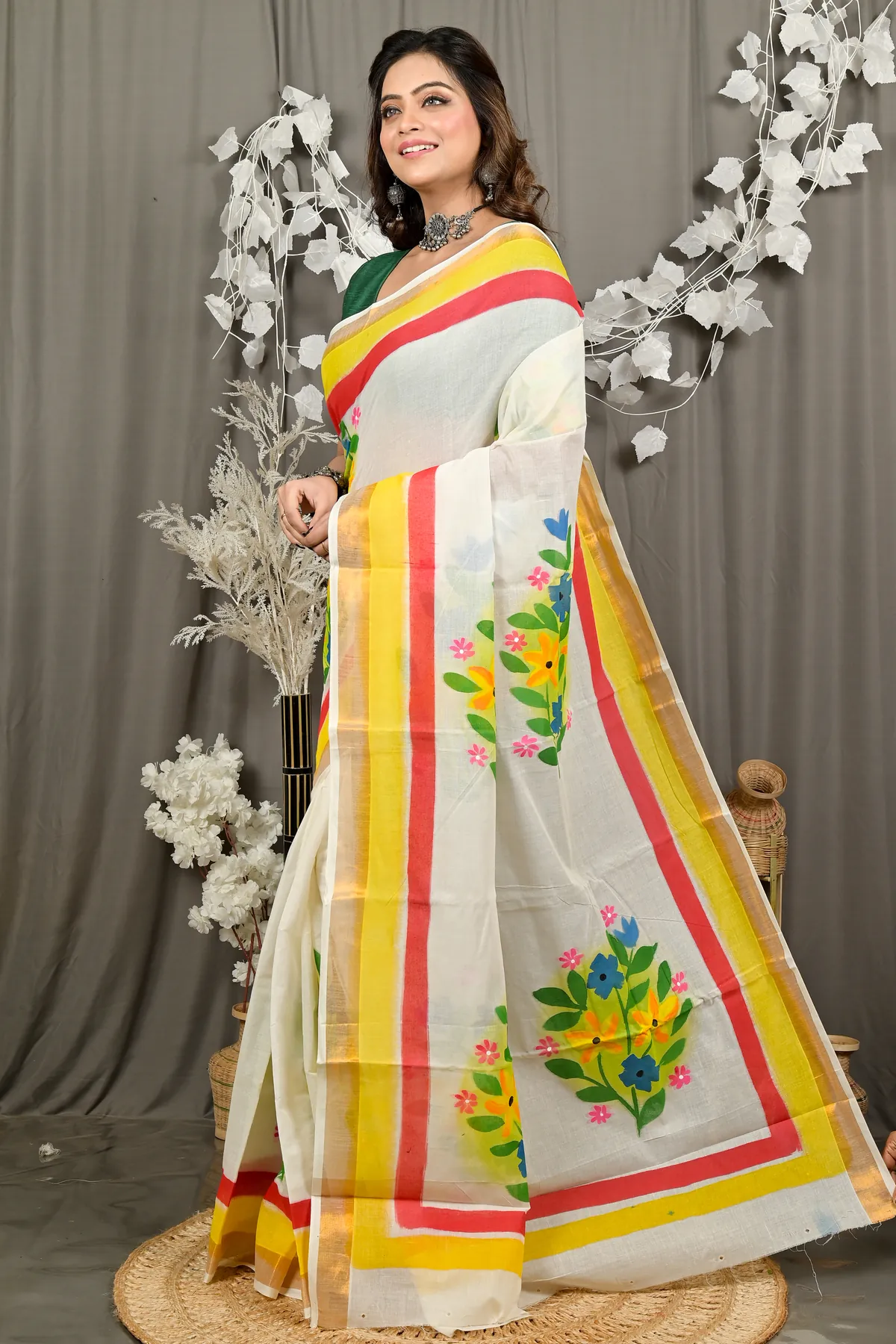 DipDiya Cotton Multi Color Hataka A Legacy Woven Hand Painted Sarees