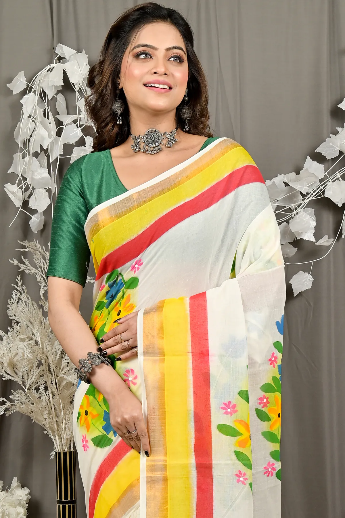 DipDiya Cotton Multi Color Hataka A Legacy Woven Hand Painted Sarees