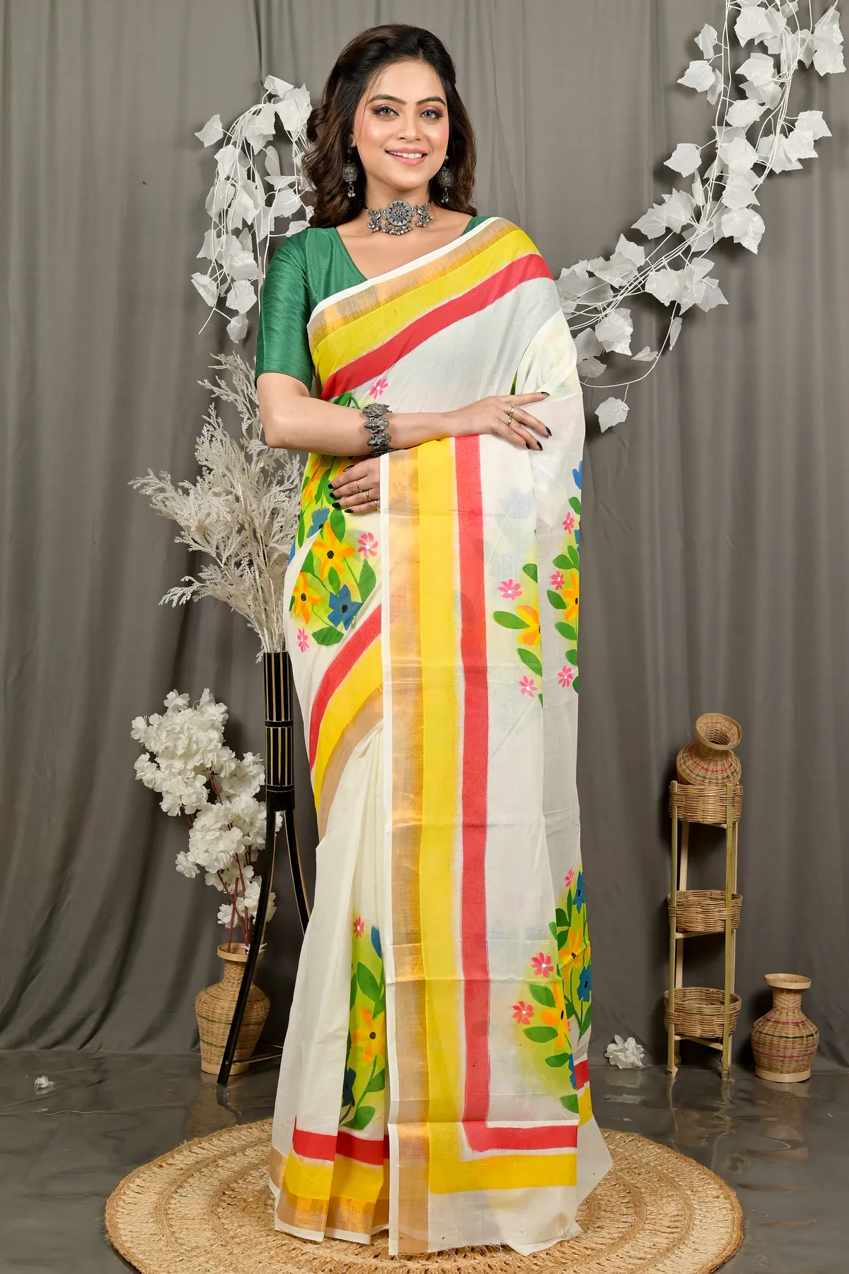 DipDiya Cotton Multi Color Hataka A Legacy Woven Hand Painted Sarees
