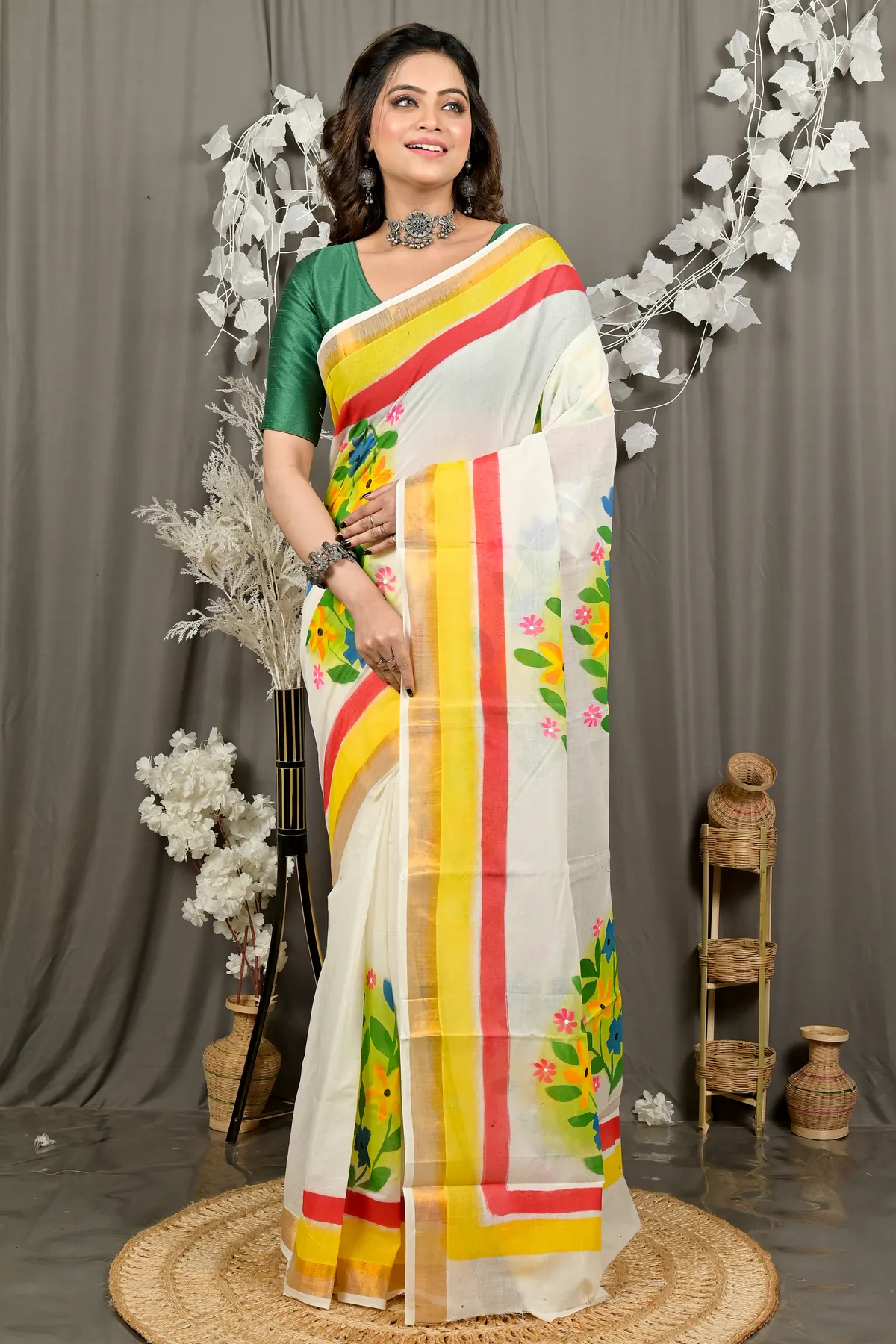 DipDiya Cotton Multi Color Hataka A Legacy Woven Hand Painted Sarees