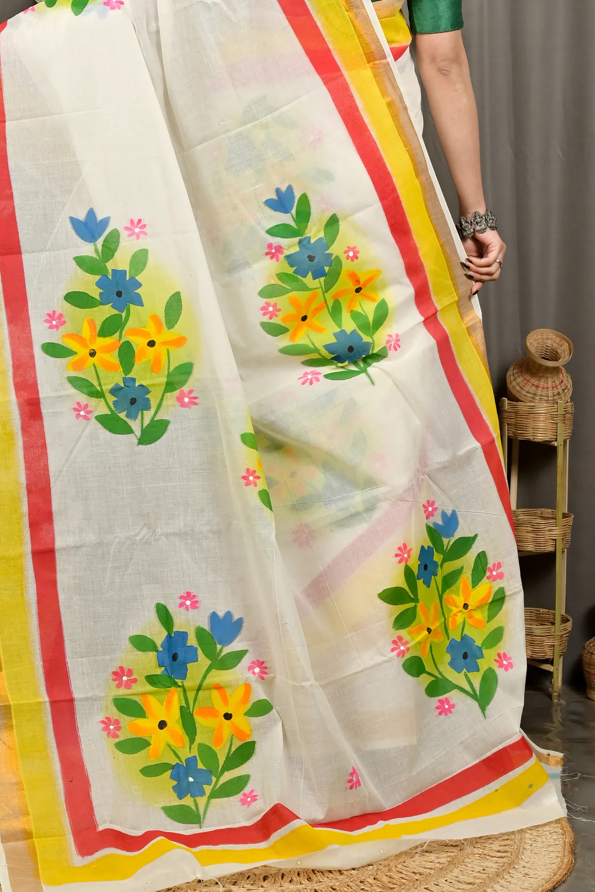 DipDiya Cotton Multi Color Hataka A Legacy Woven Hand Painted Sarees