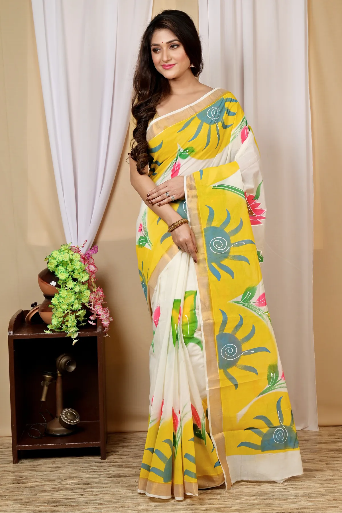 DipDiya Cotton Multi Color Hataka A Legacy Wovens Hand Painted Sarees