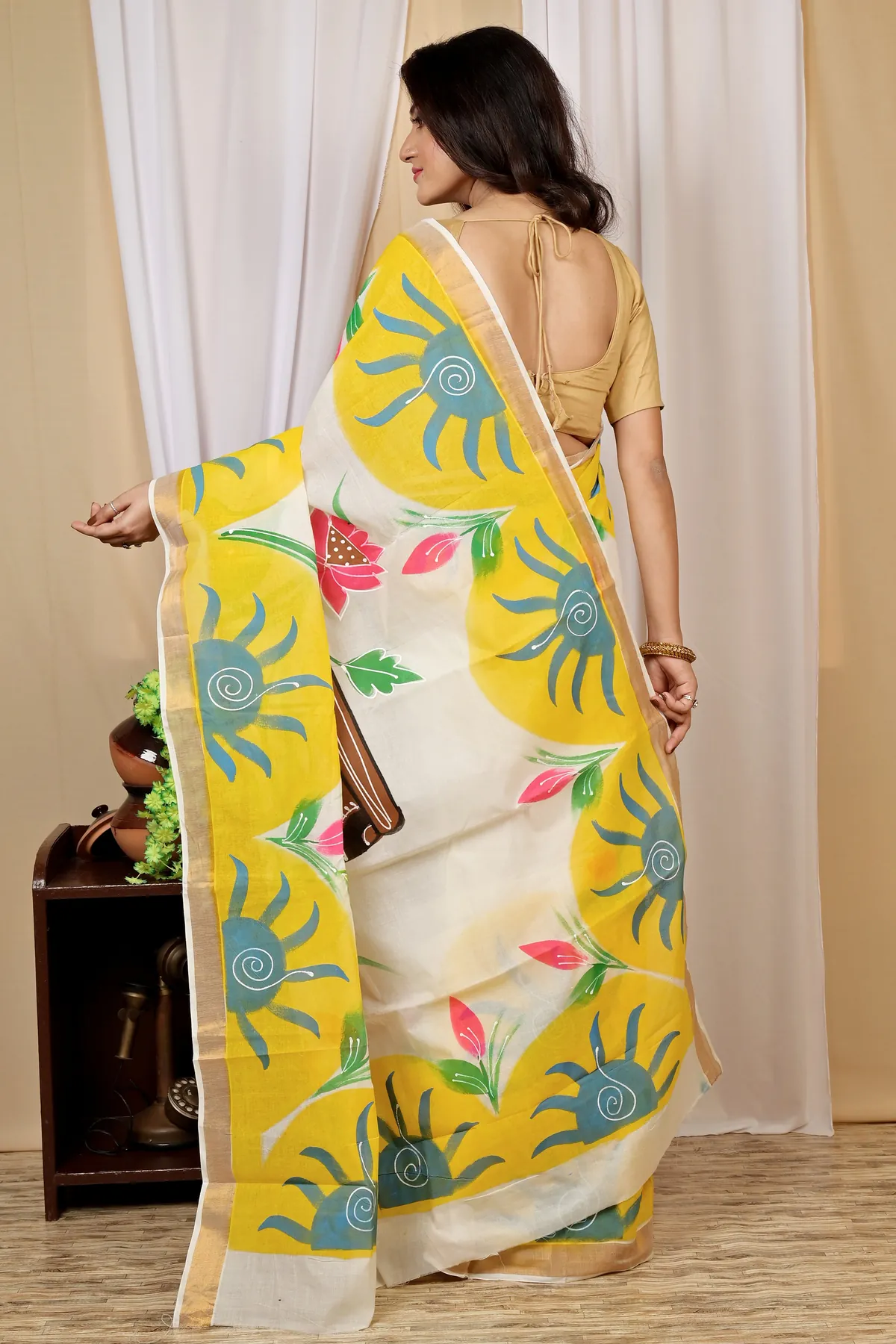 DipDiya Cotton Multi Color Hataka A Legacy Wovens Hand Painted Sarees