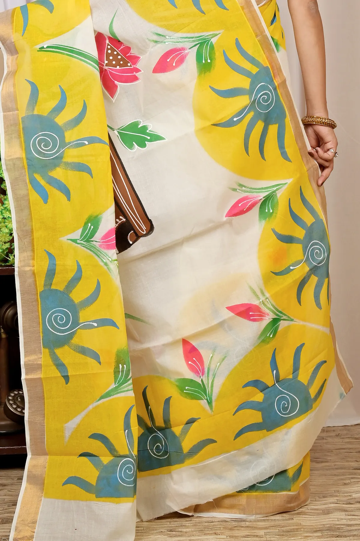 DipDiya Cotton Multi Color Hataka A Legacy Wovens Hand Painted Sarees