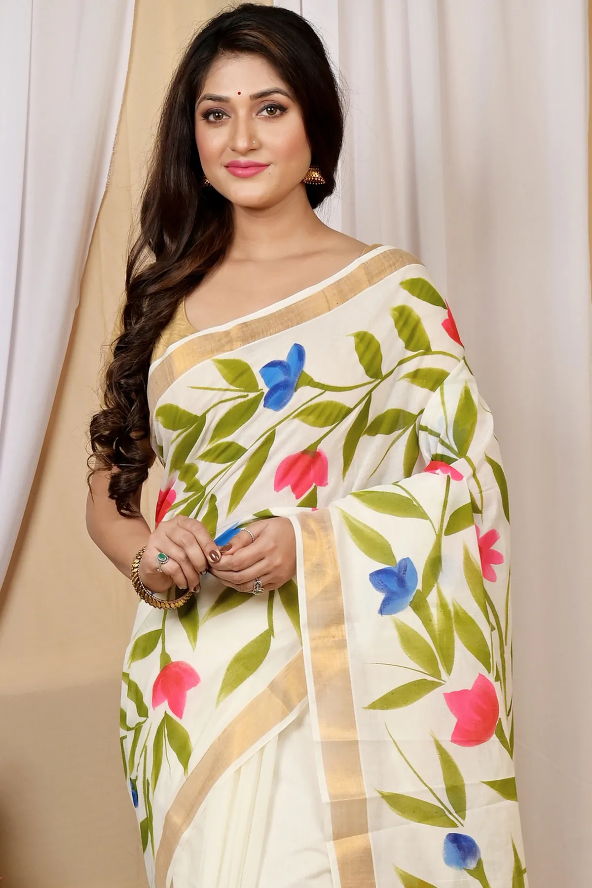 DipDiya Cotton Multi Color Hataka Artisan Wovens Hand Painted Sarees