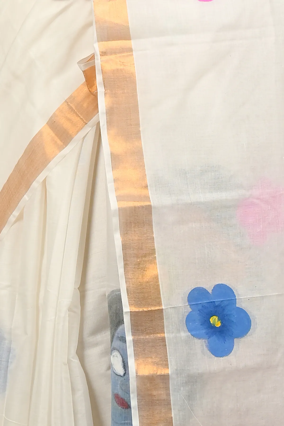 DipDiya Cotton Multi Color Hataka Bengal in Every Thread Hand Painted Sarees