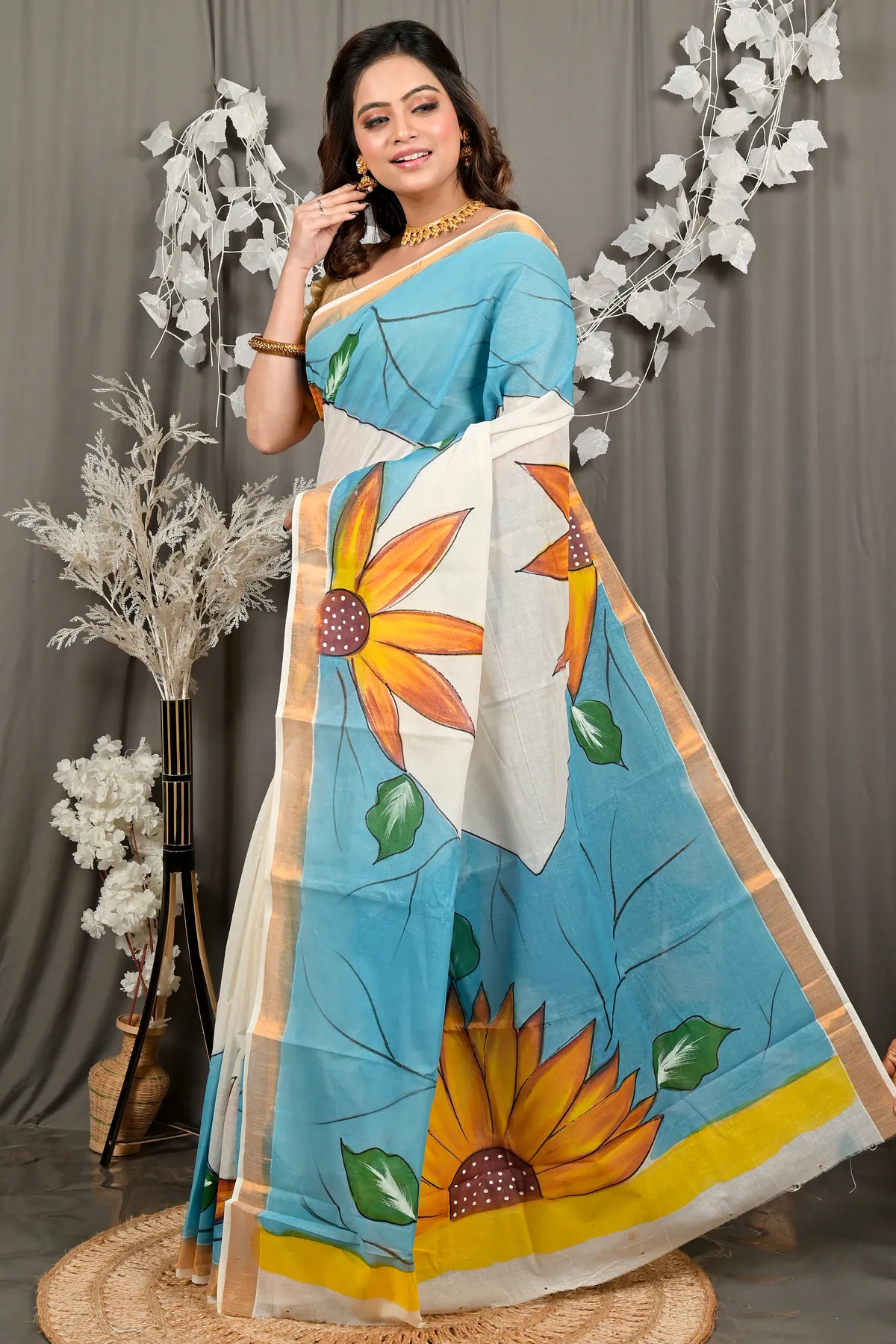 DipDiya Cotton Multi Color Hataka Bengal’s Legacy Hand Painted Sarees