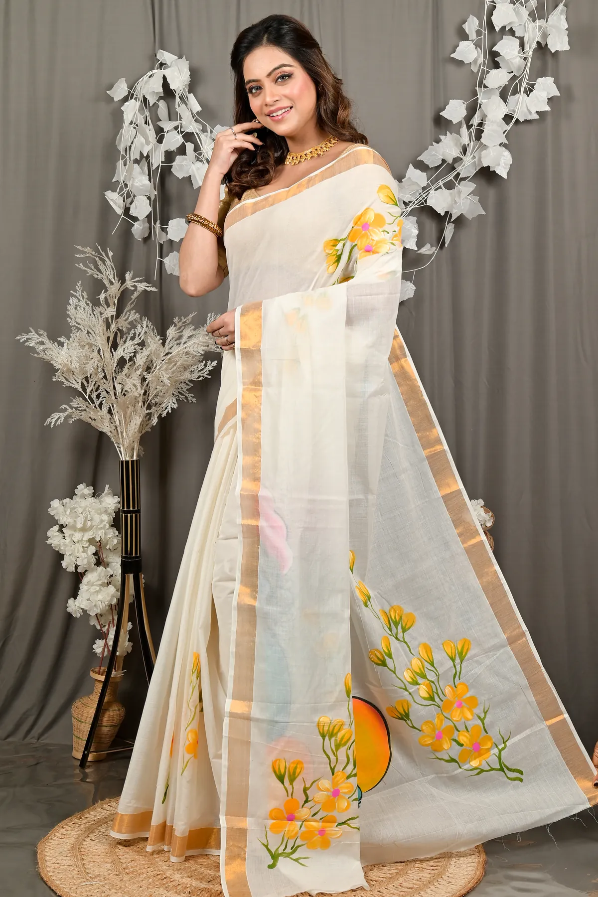 DipDiya Cotton Multi Color Hataka Bengal’s Tradition Hand Painted Sarees