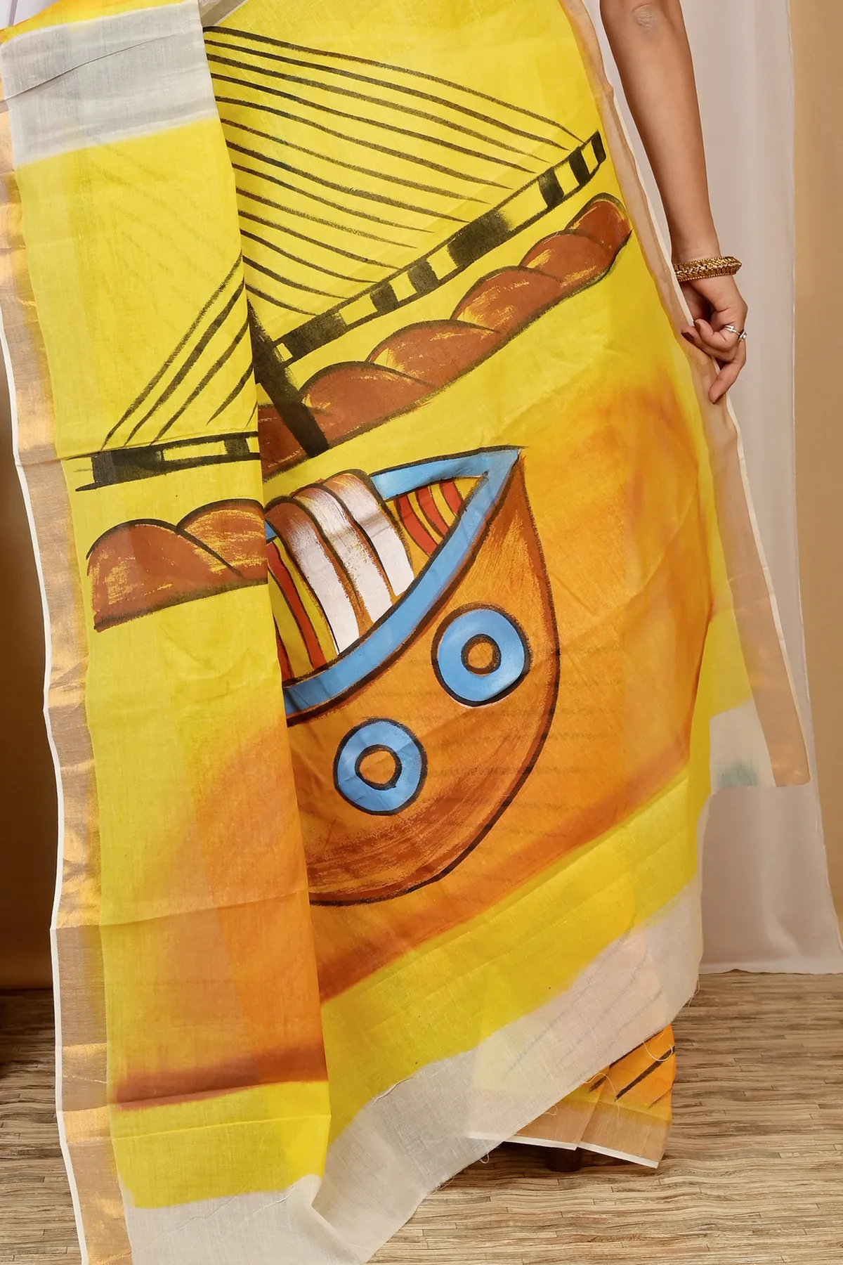 DipDiya Cotton Multi Color Hataka Classic Bengalis Hand Painted Sarees