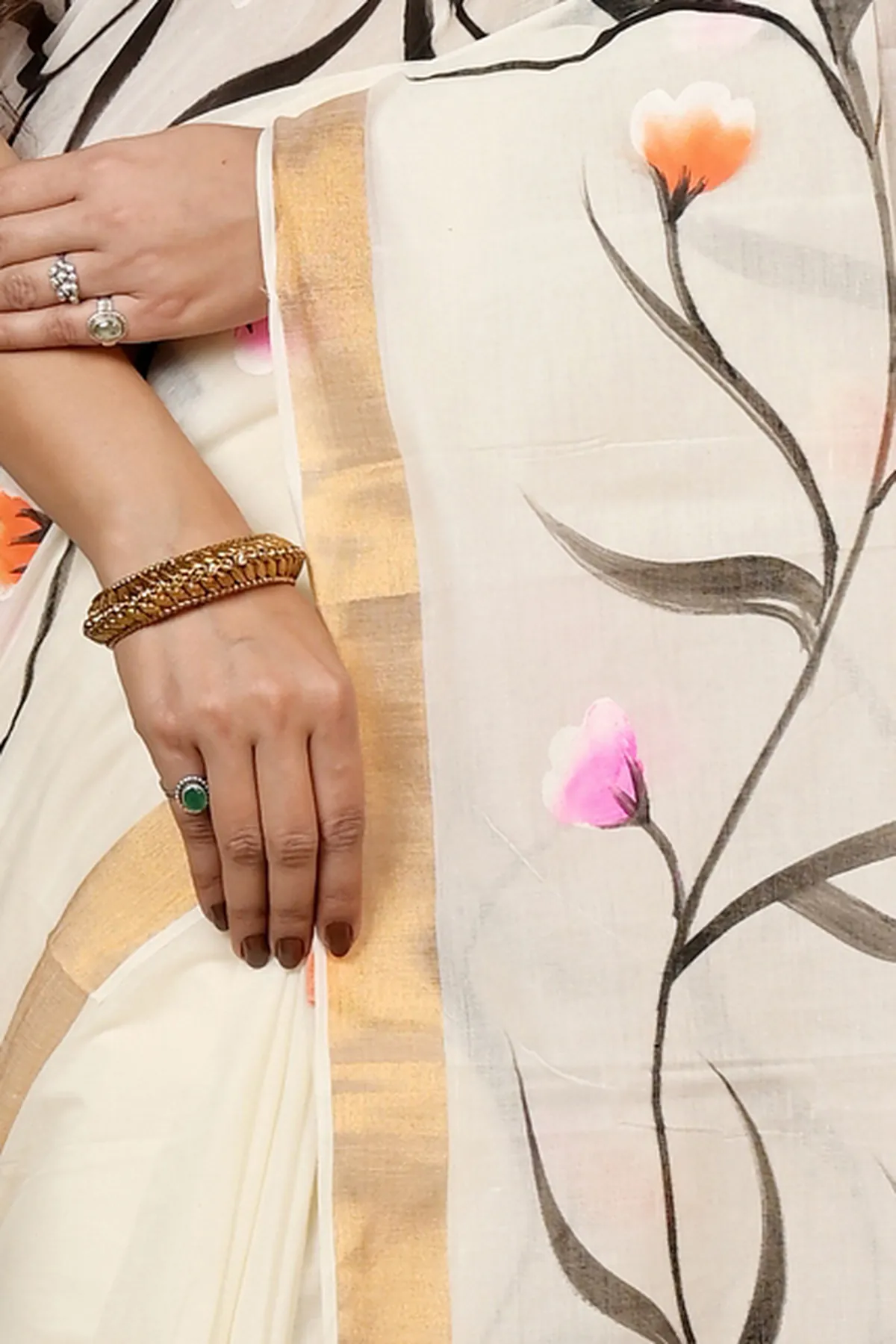 DipDiya Cotton Multi Color Hataka Classic Graces Hand Painted Sarees