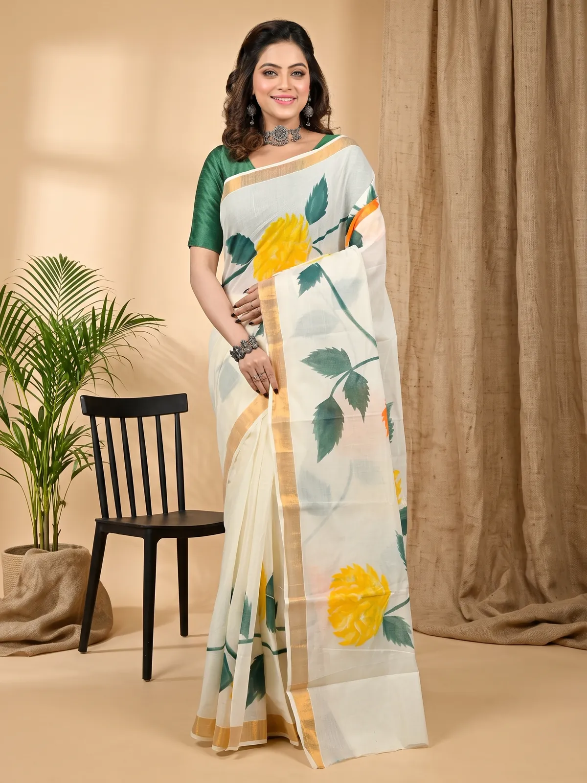 DipDiya Cotton Multi Color Hataka Woven by Hand Hand Painted Sarees