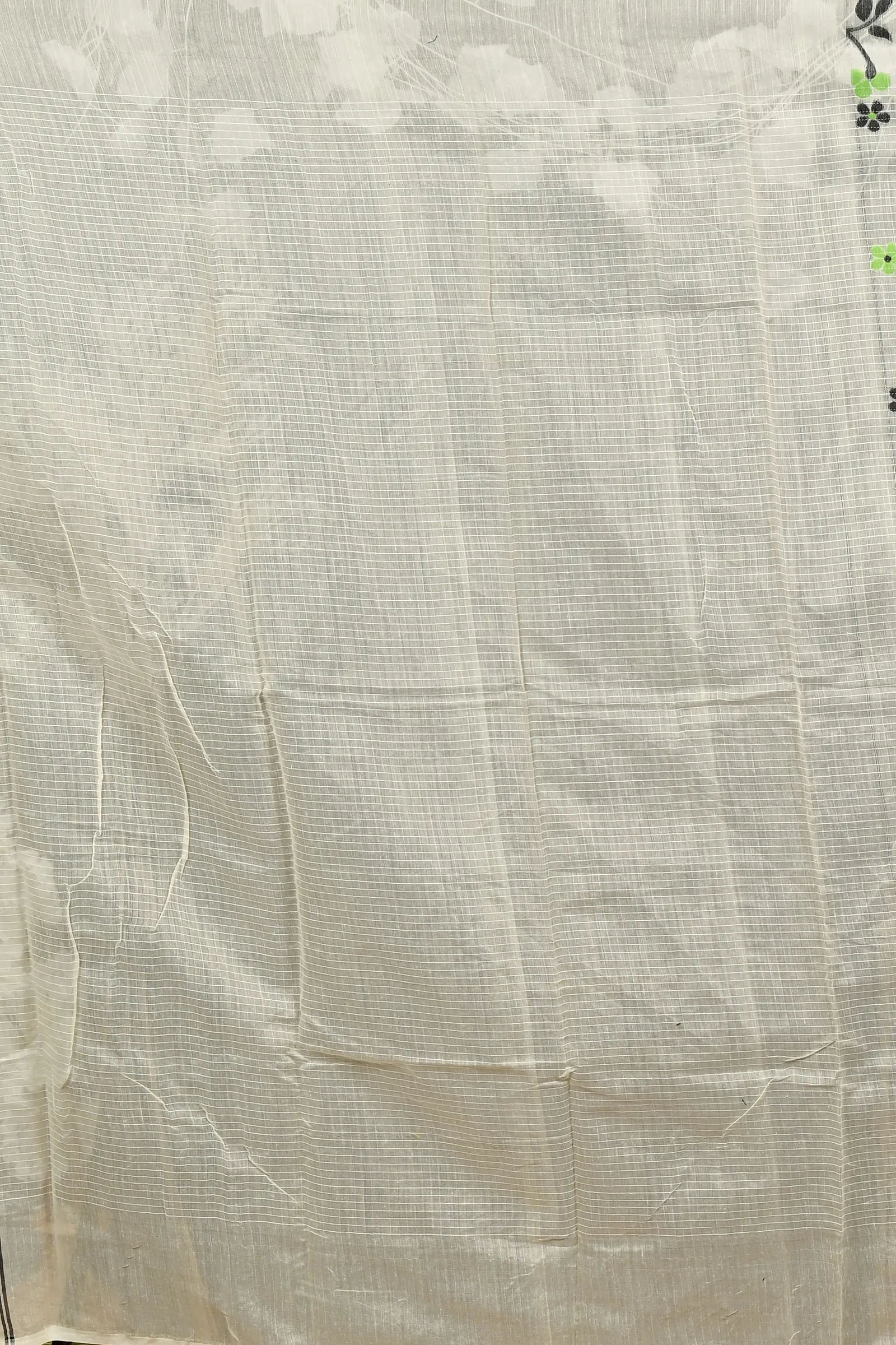 DipDiya Cotton Off white Black Fivani Bengal in Every Thread Jamdani Sarees