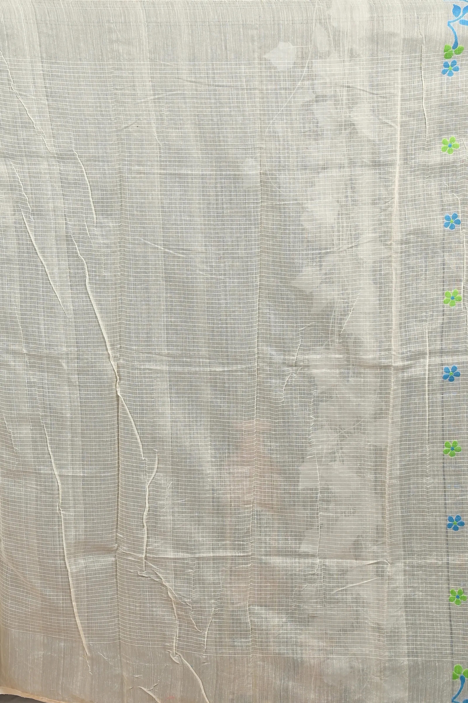 DipDiya Cotton Off White Blue Fivani Bengal’s Tradition Jamdani Sarees