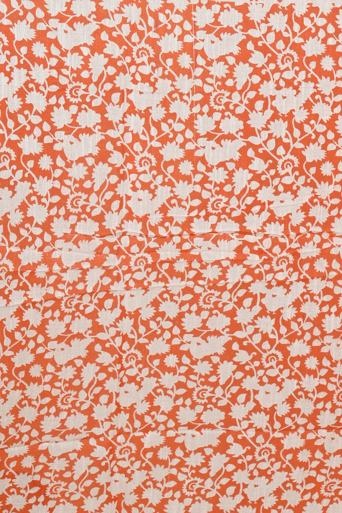 DipDiya Cotton Orange Sebai Crafted by Artisans Batik Print Sarees