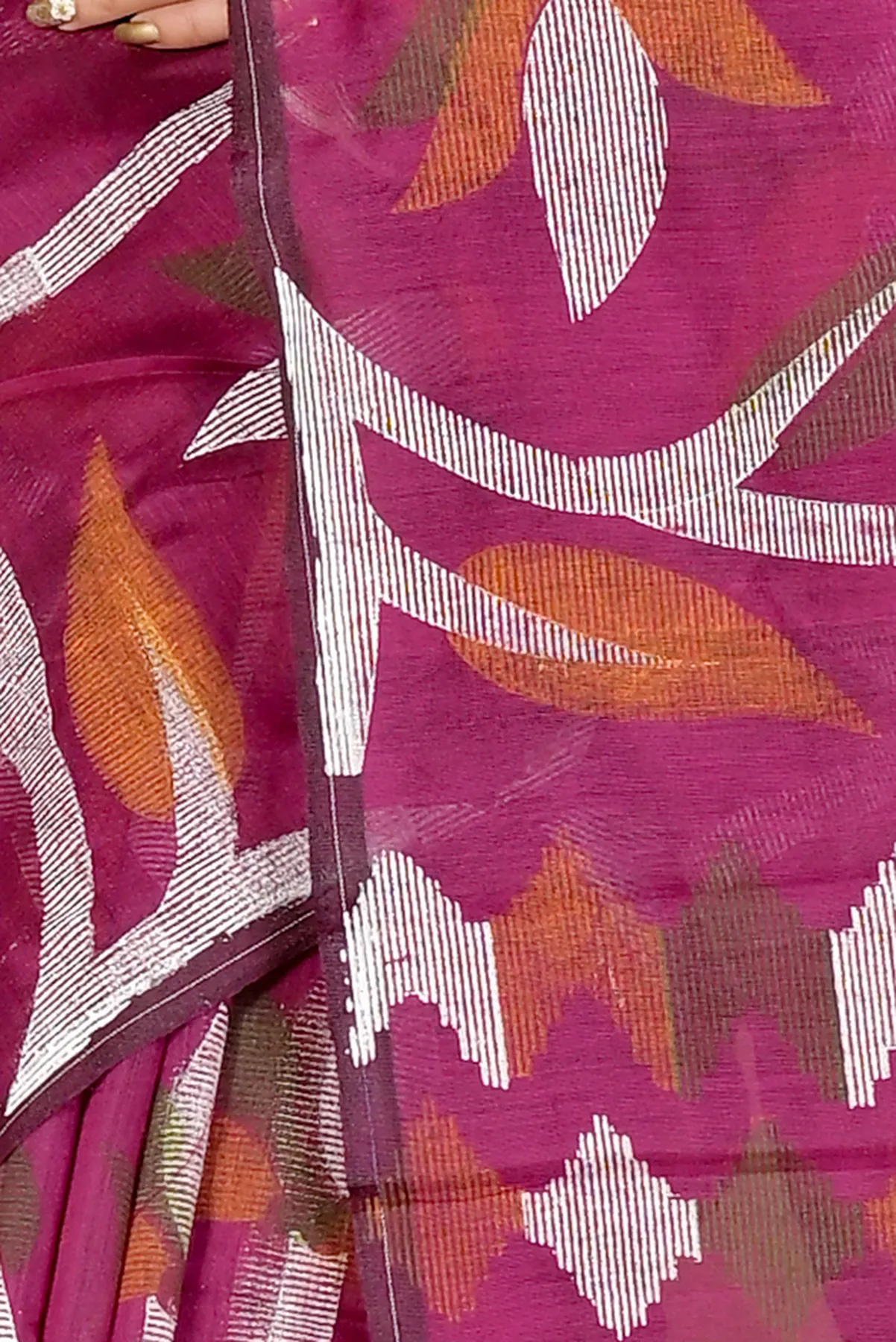 DipDiya Cotton Purple Naren Woven by Hand Handloom Sarees