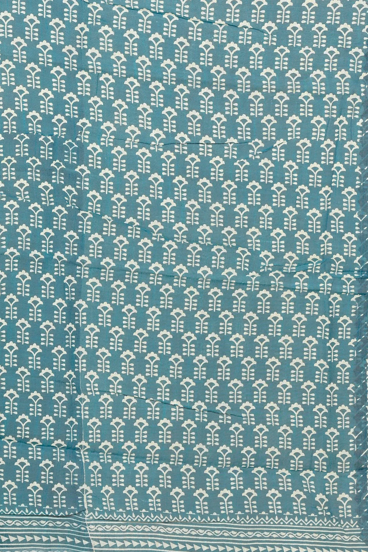 DipDiya Cotton See Blue Sebai Classic Grace Batik Print Sarees