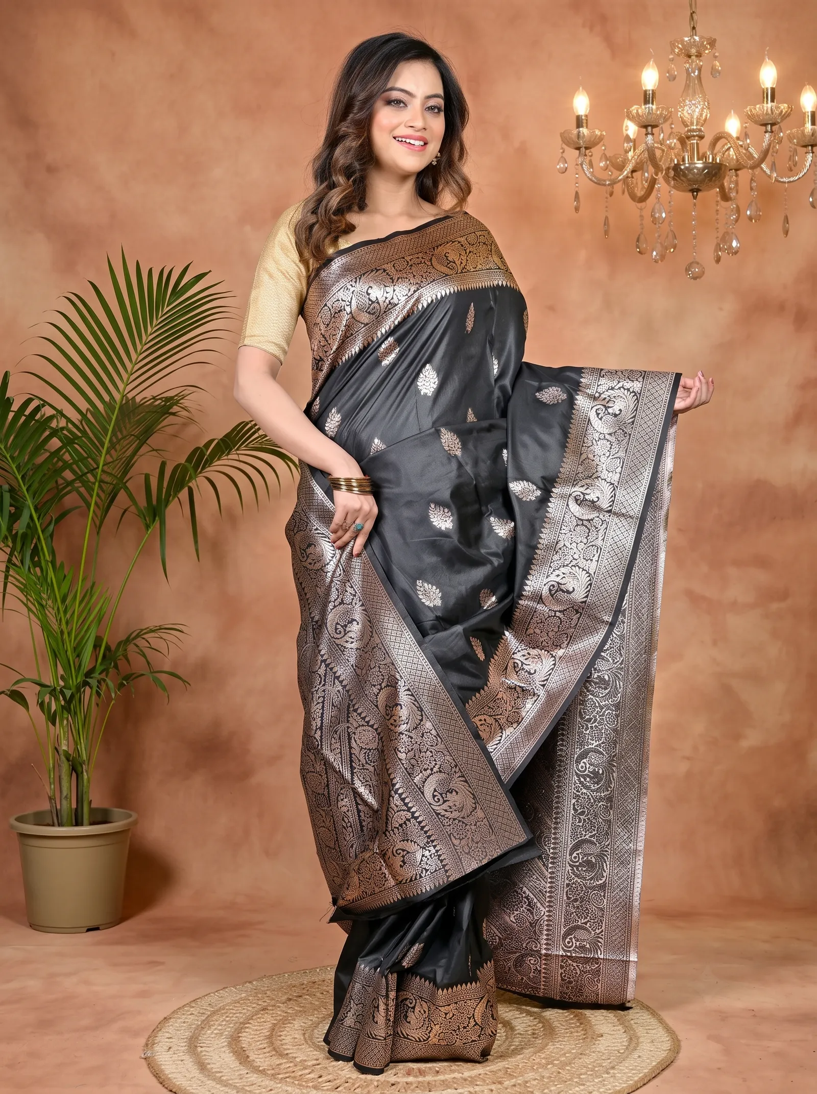 DipDiya Cotton Silk Black Paromal Tradition in Every Thread Kathan Sarees