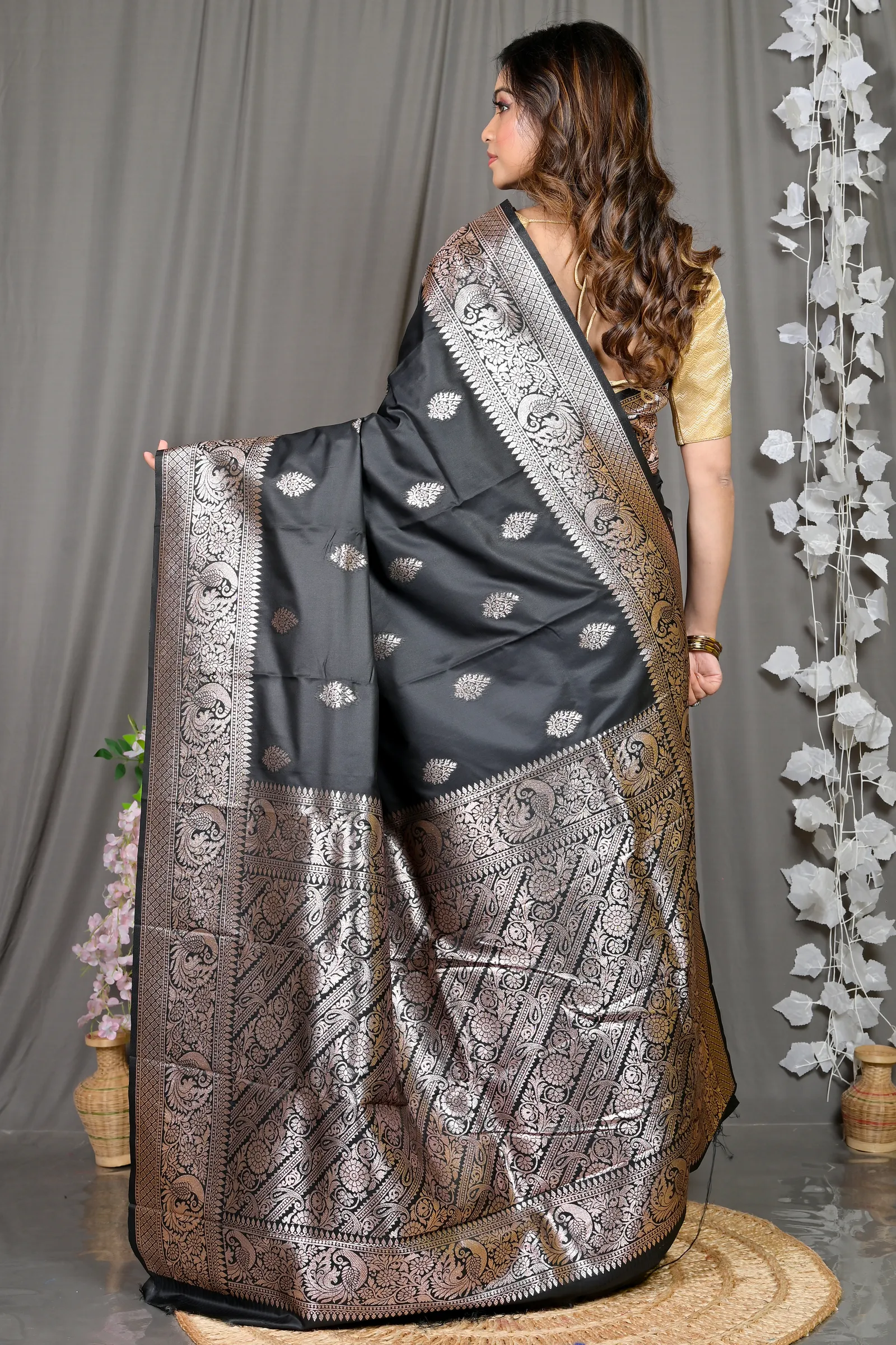DipDiya Cotton Silk Black Paromal Tradition in Every Thread Kathan Sarees