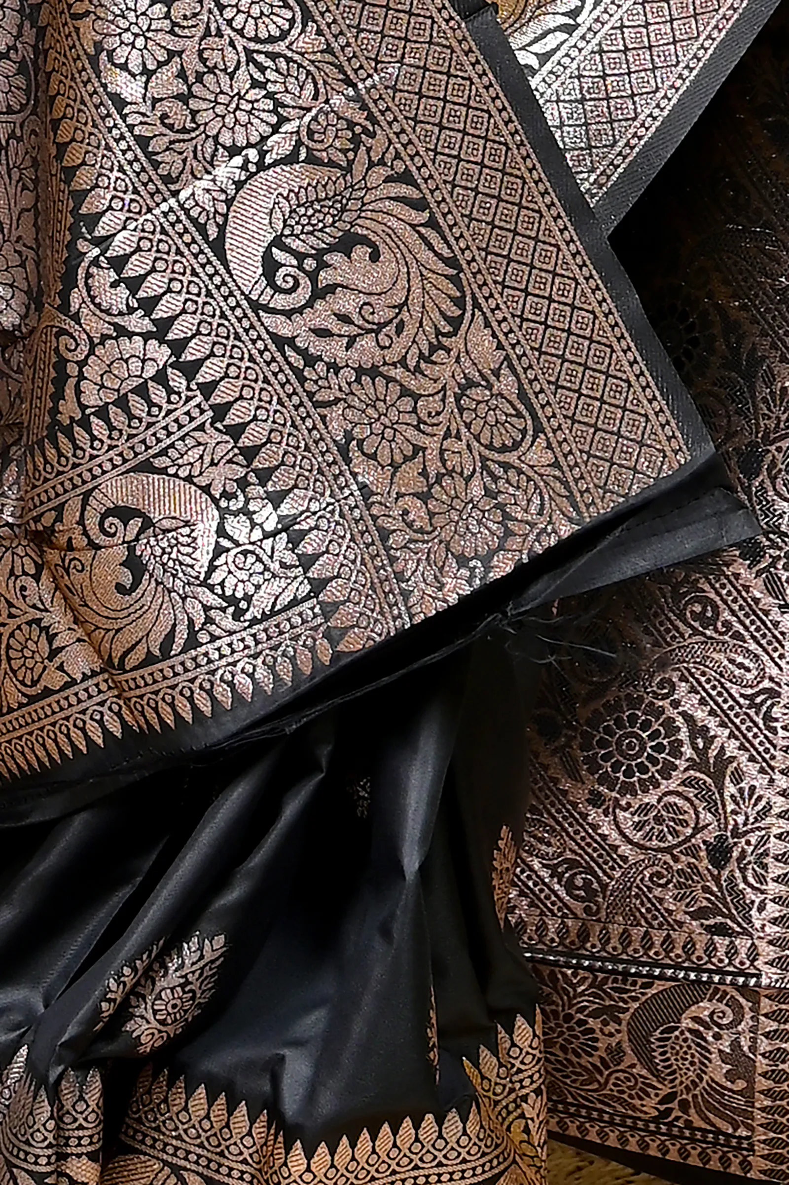 DipDiya Cotton Silk Black Paromal Tradition in Every Thread Kathan Sarees