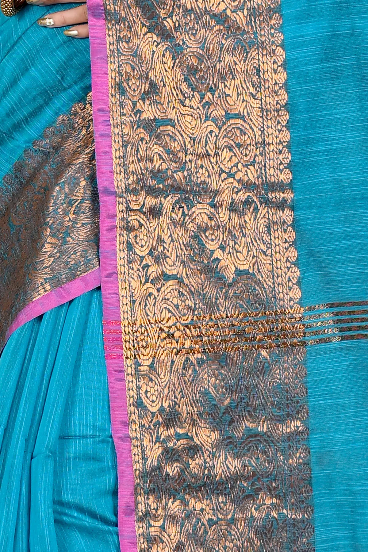 DipDiya Cotton Silk Blue Asta Timeless Bengal Handloom Sarees