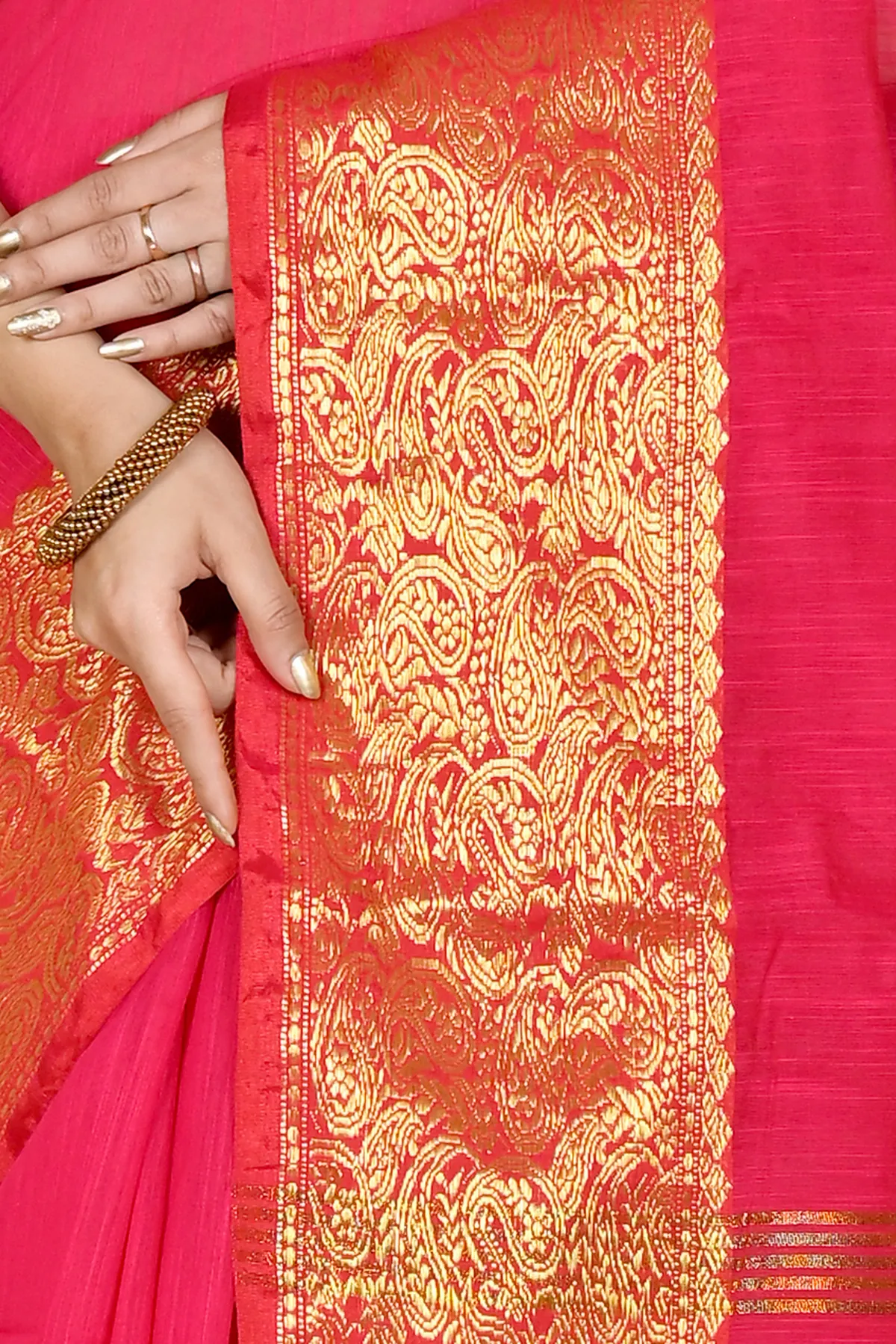 DipDiya Cotton Silk Dark Pink Asta Classic Grace Handloom Sarees