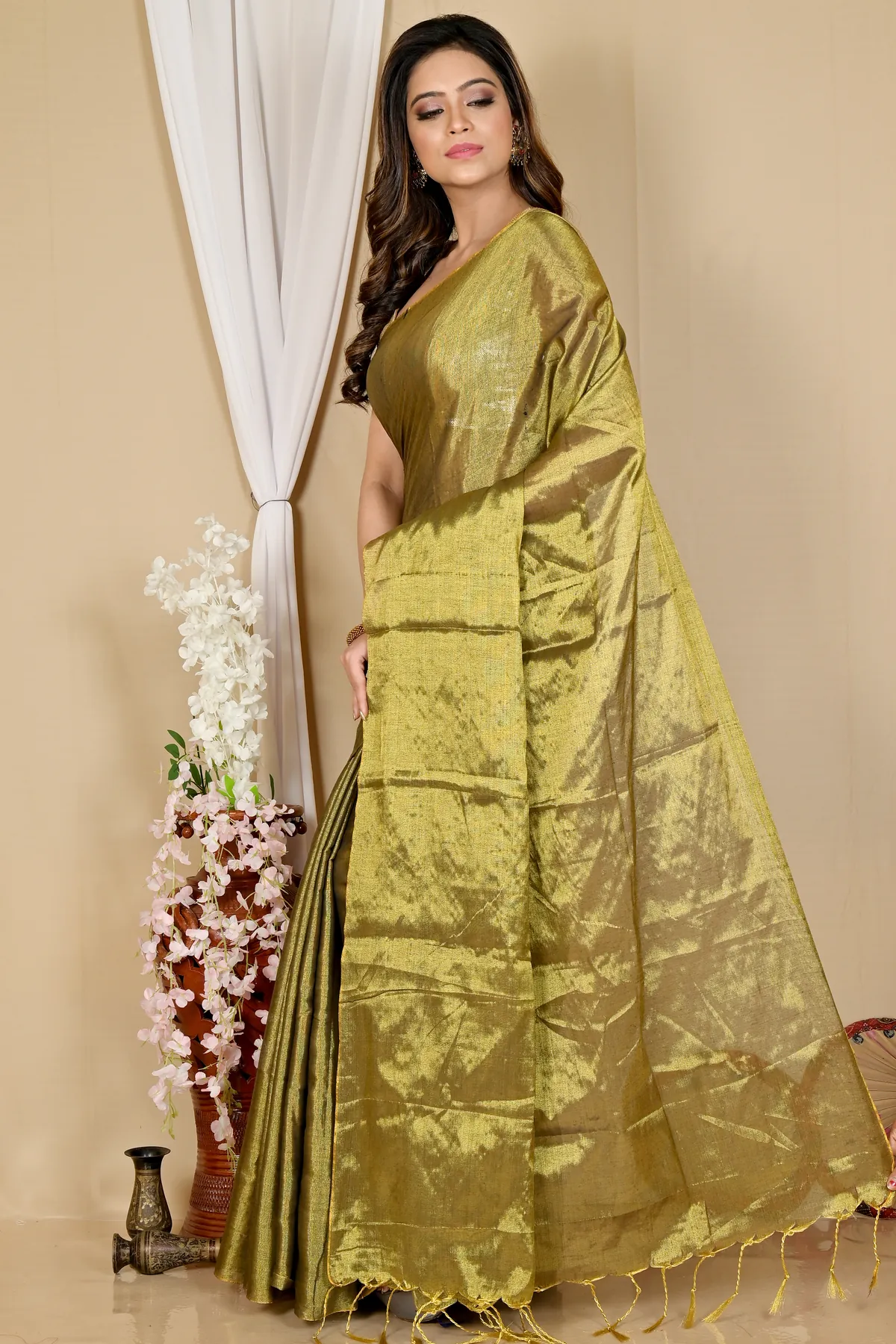DipDiya Cotton Silk Drak Green Tisuka Than Handloom Heritage Handloom Sarees