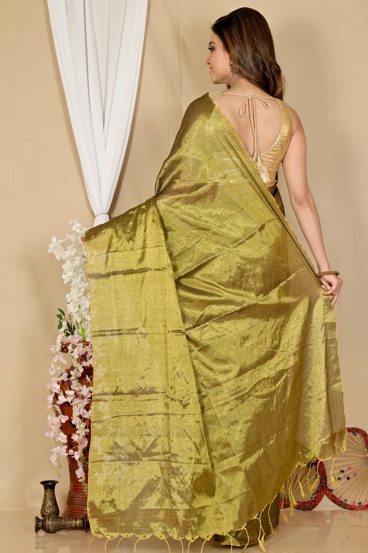 DipDiya Cotton Silk Drak Green Tisuka Than Handloom Heritage Handloom Sarees